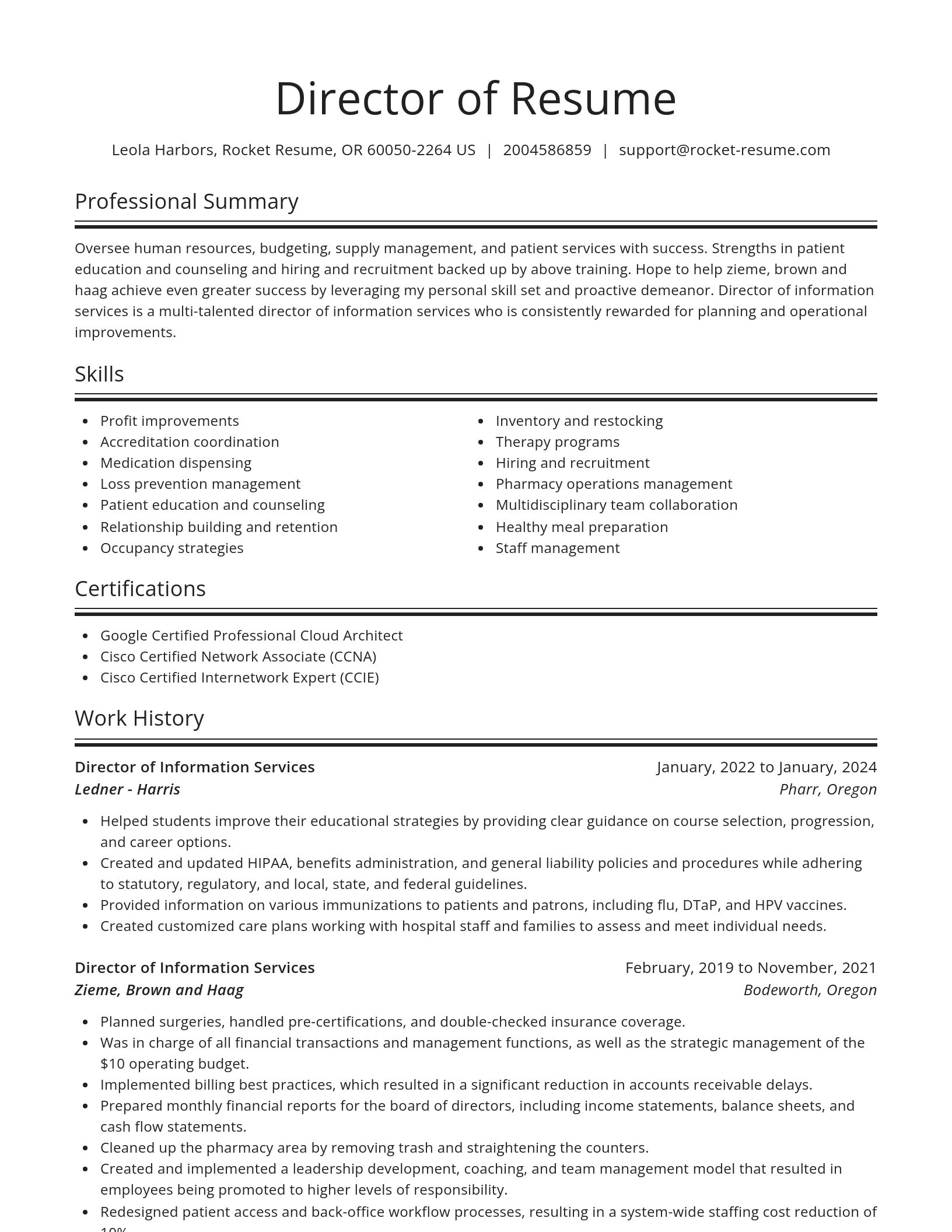 Spotlight resume template