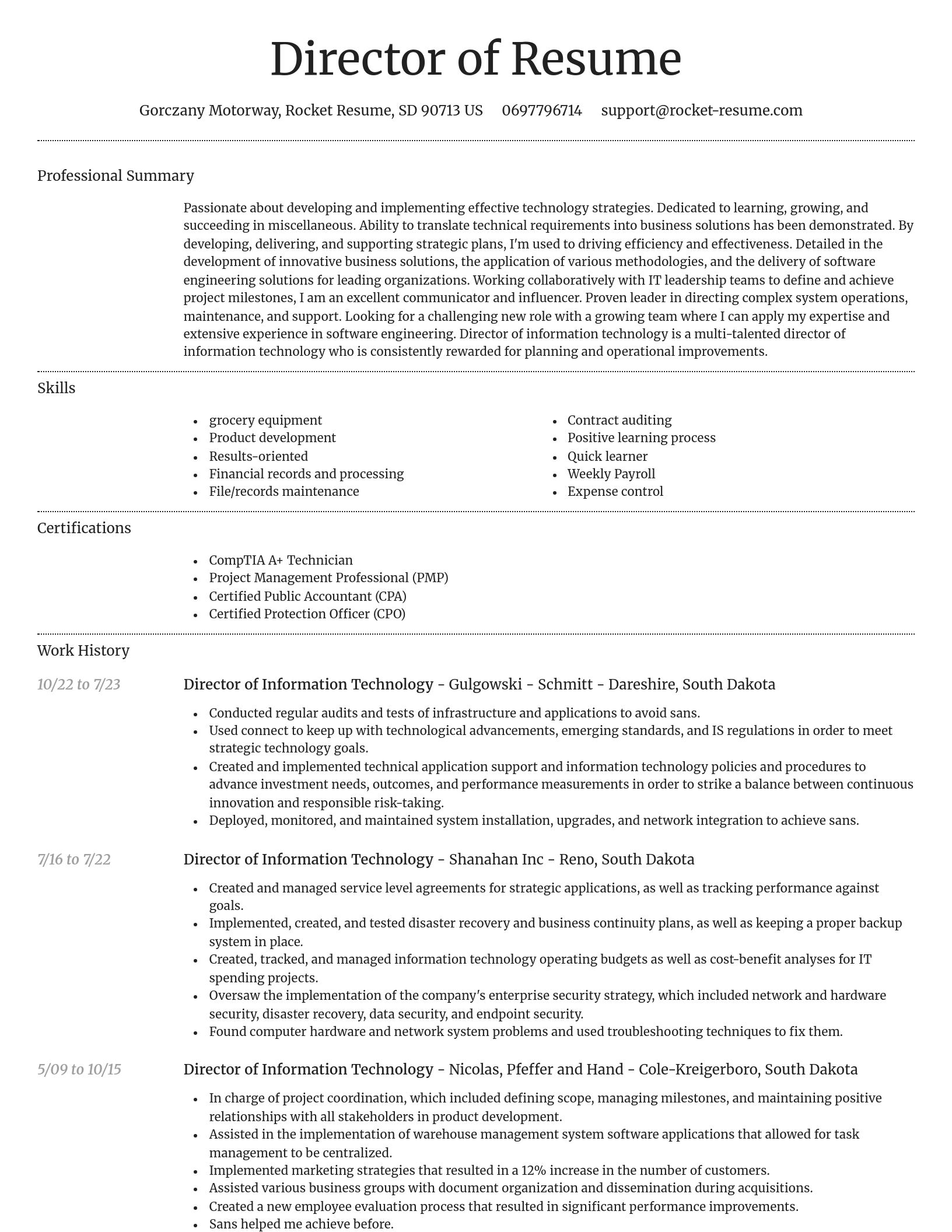 Dignified resume template
