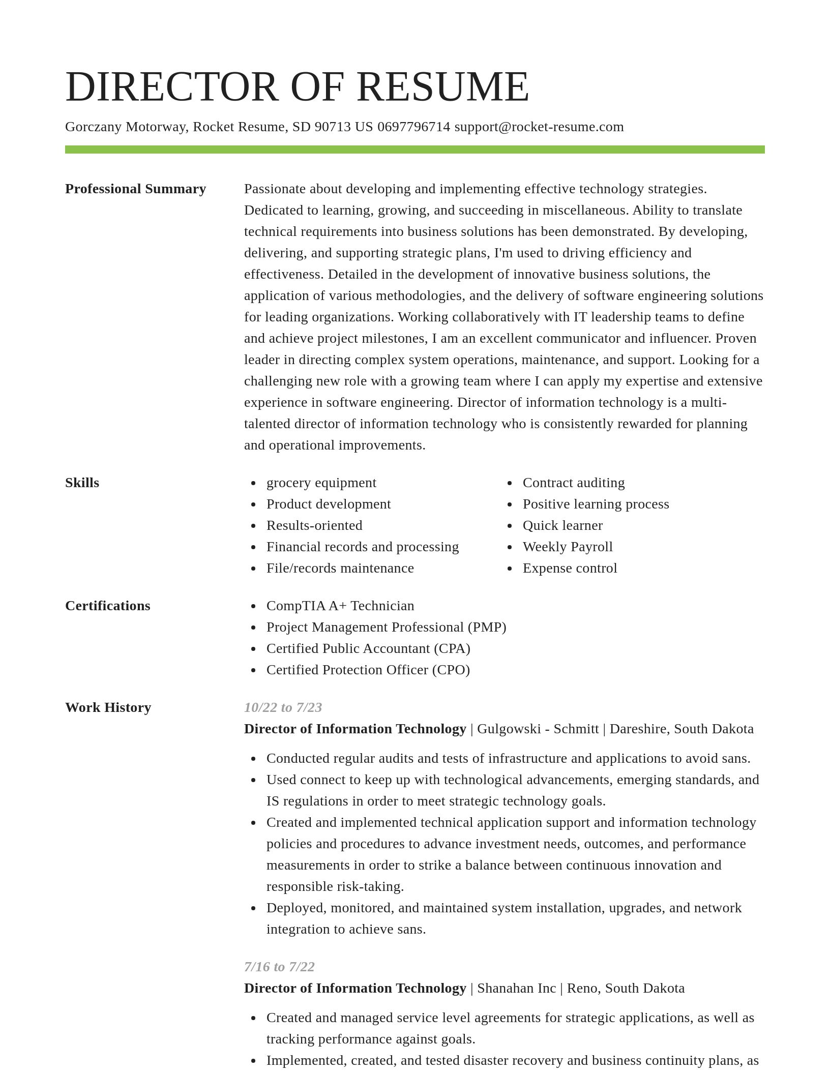 Smart resume template