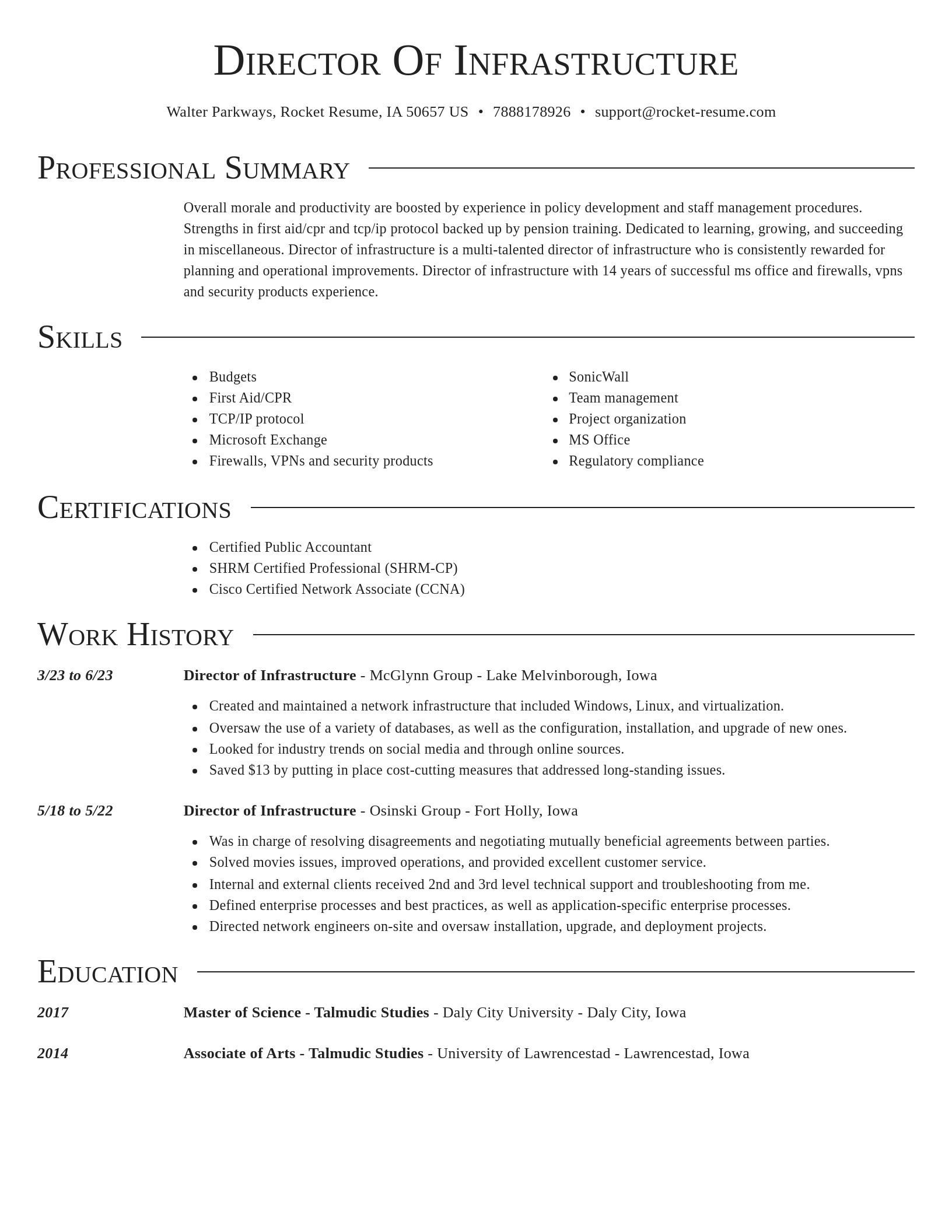 Director resume template