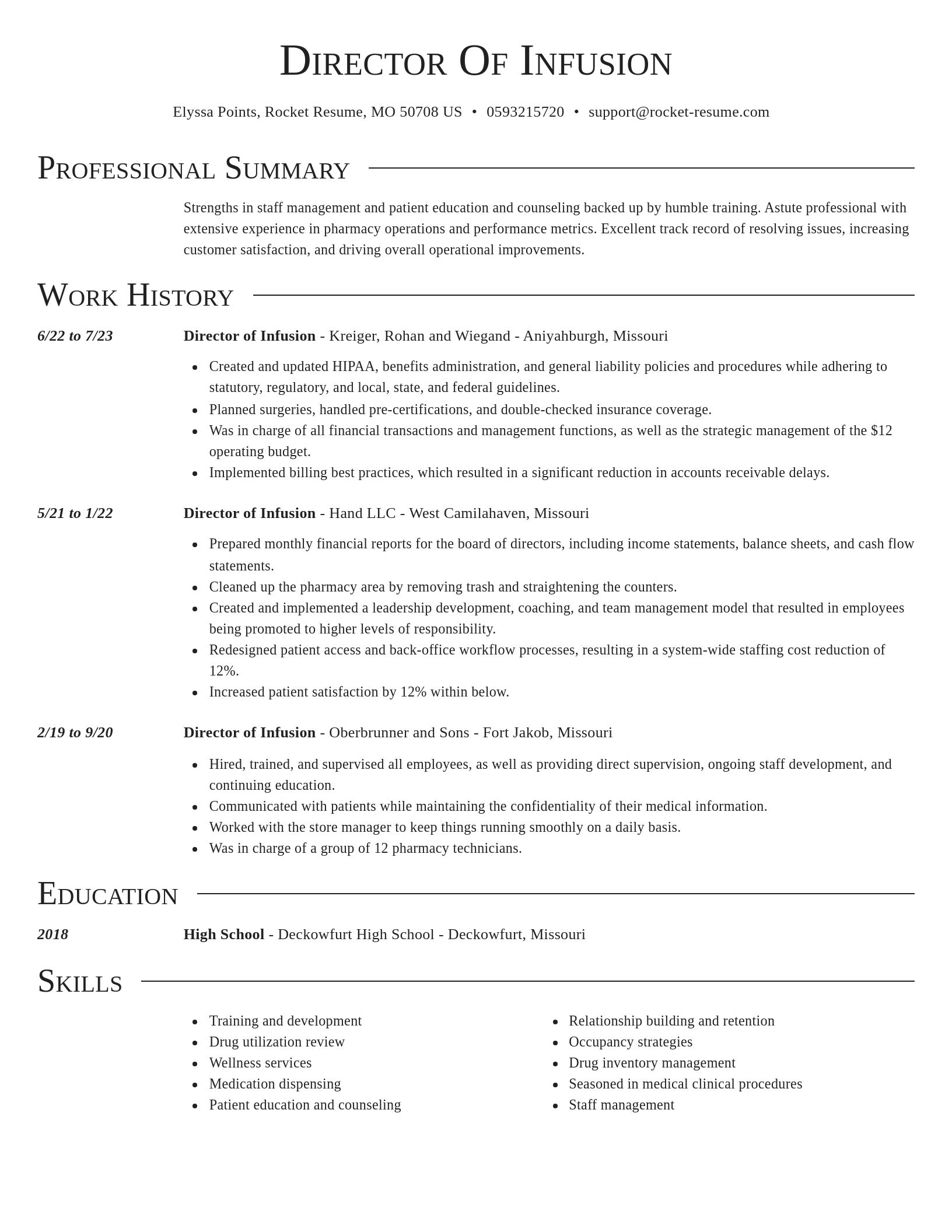 Director resume template