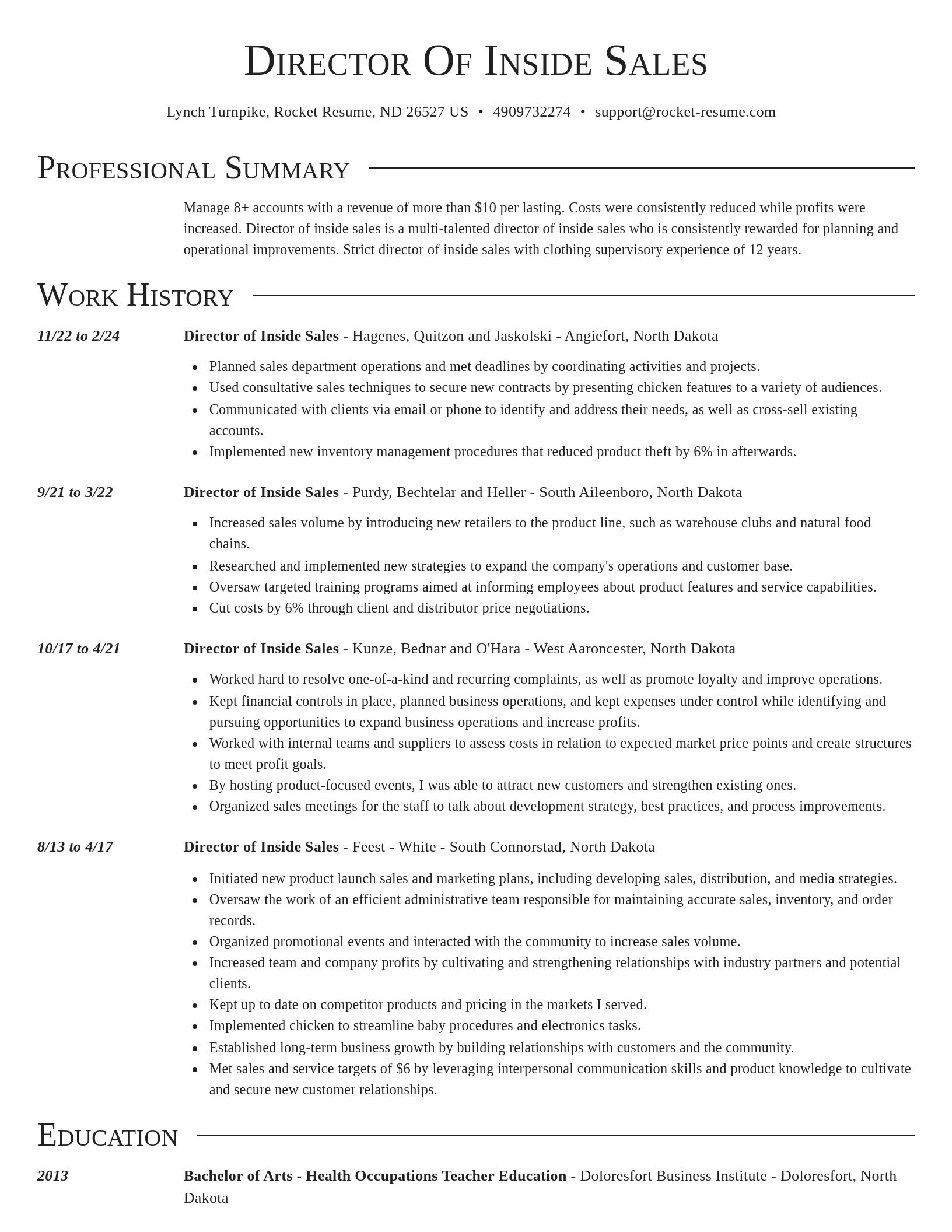 Director resume template