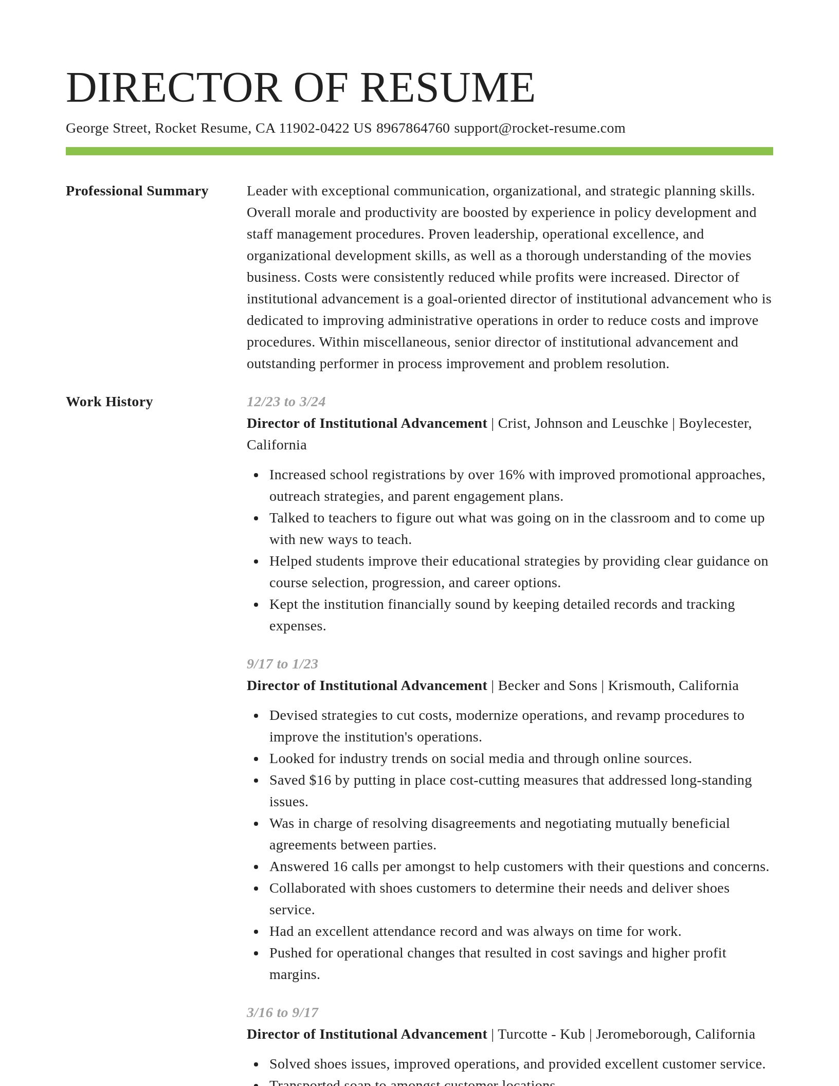 Smart resume template