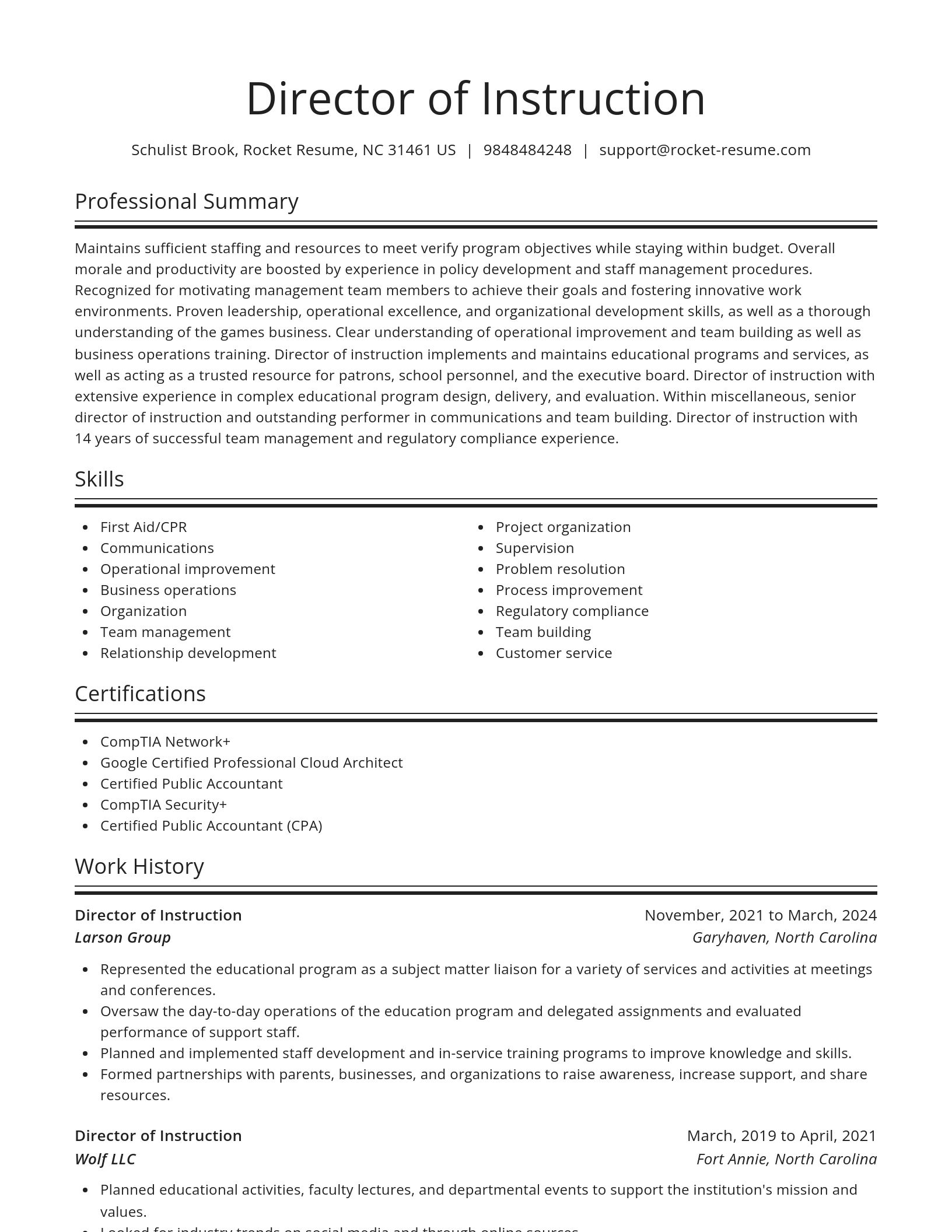 Spotlight resume template