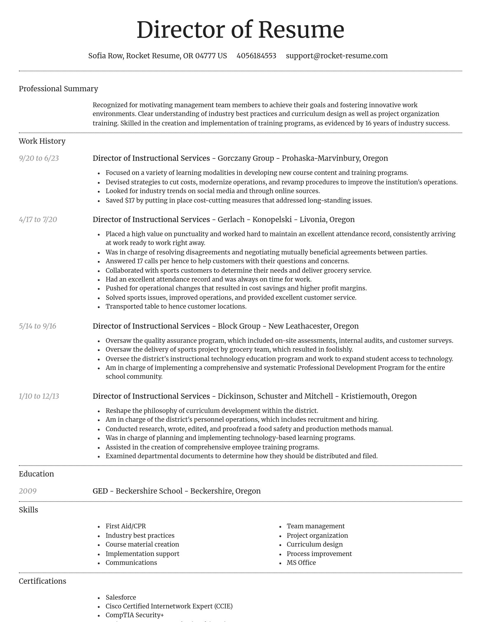 Dignified resume template