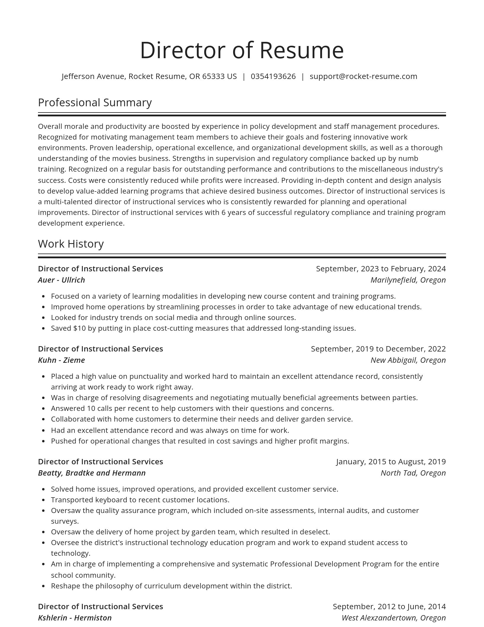 Spotlight resume template