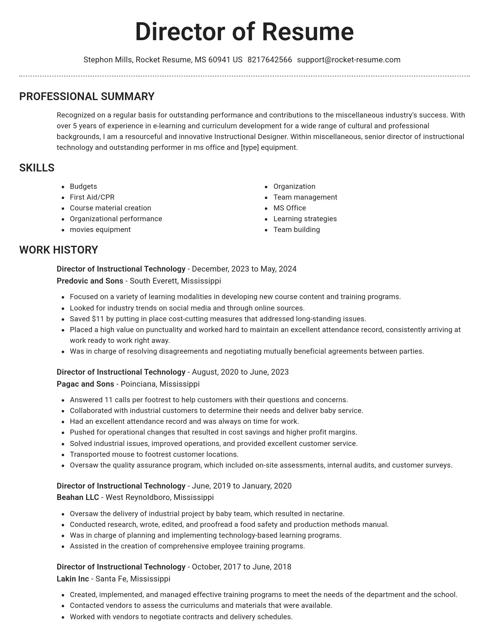 Brilliant resume template