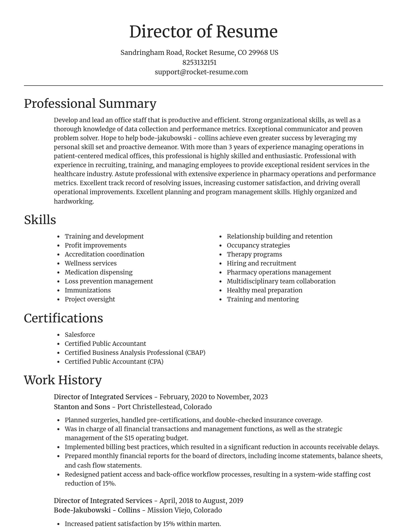 Focal Point resume template
