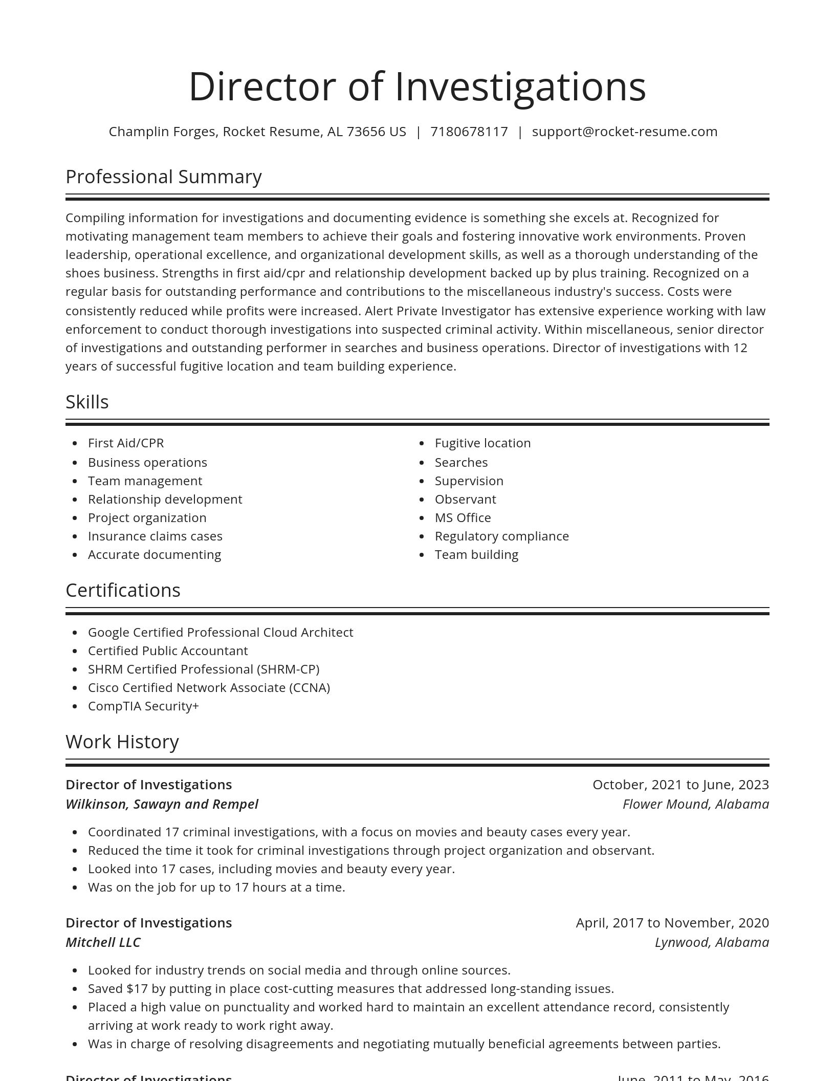 Spotlight resume template