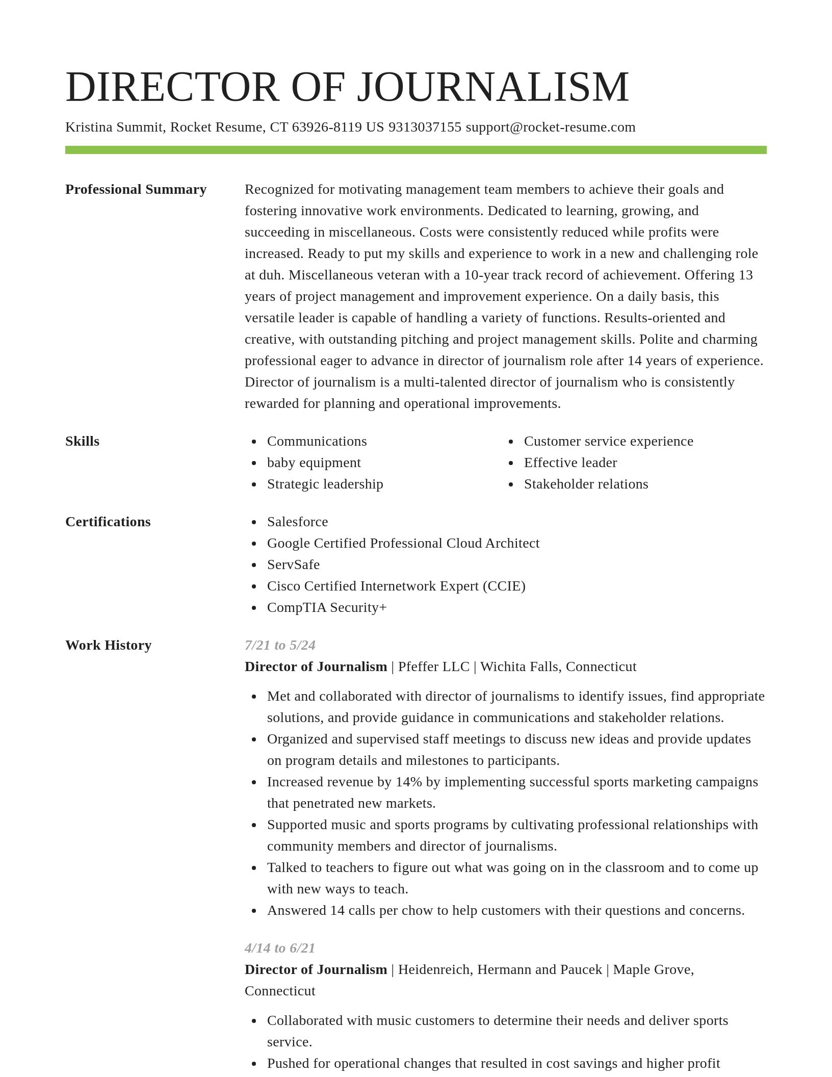 Smart resume template