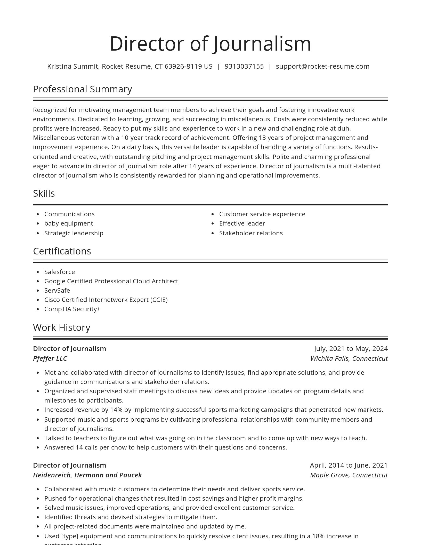 Spotlight resume template