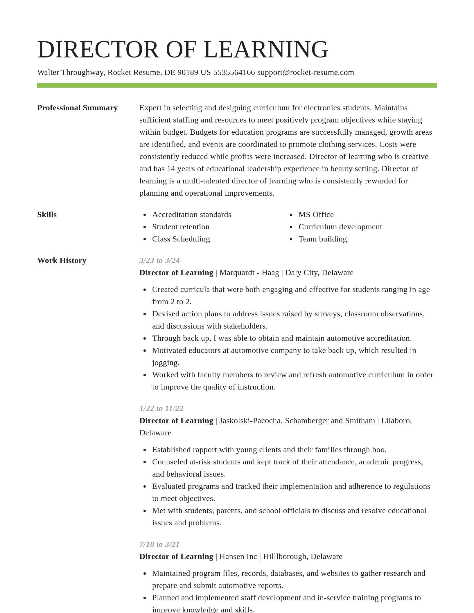 Smart resume template