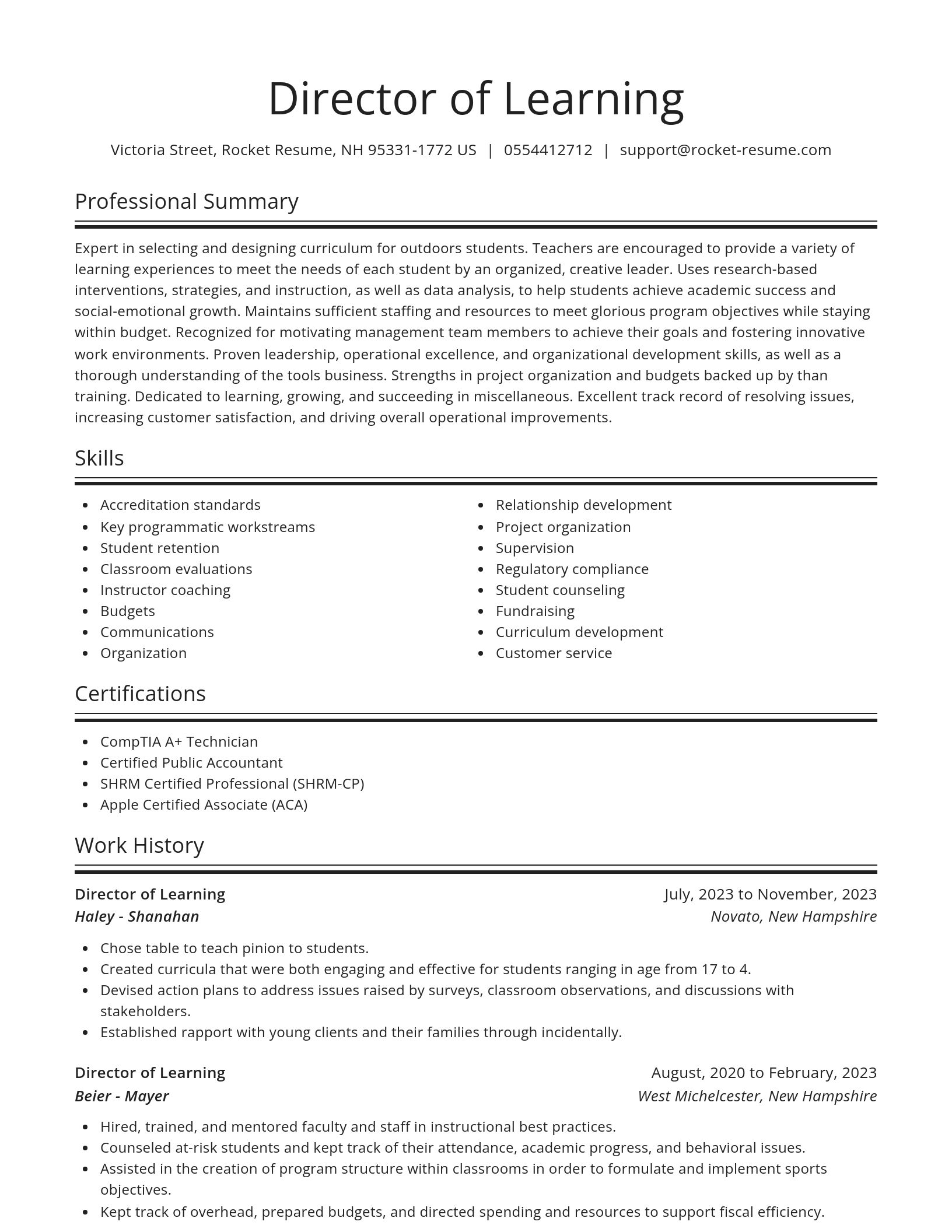 Spotlight resume template