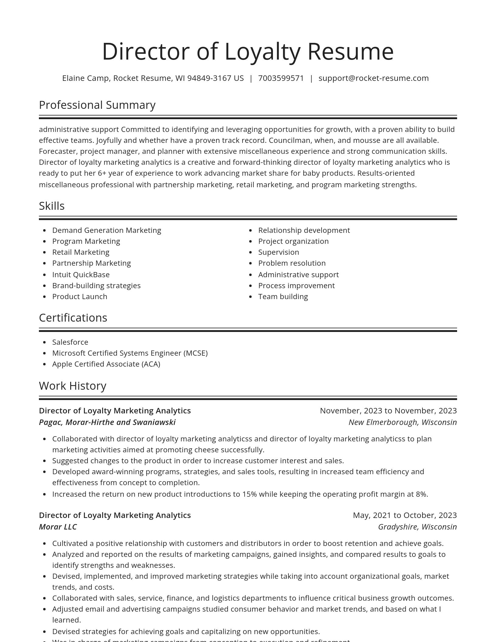 Spotlight resume template