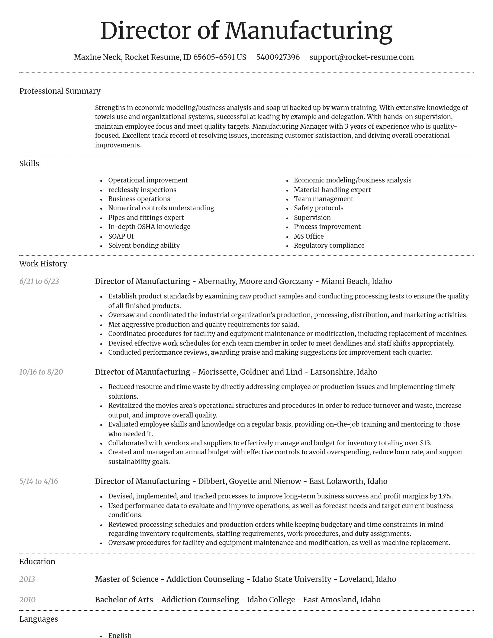 Dignified resume template