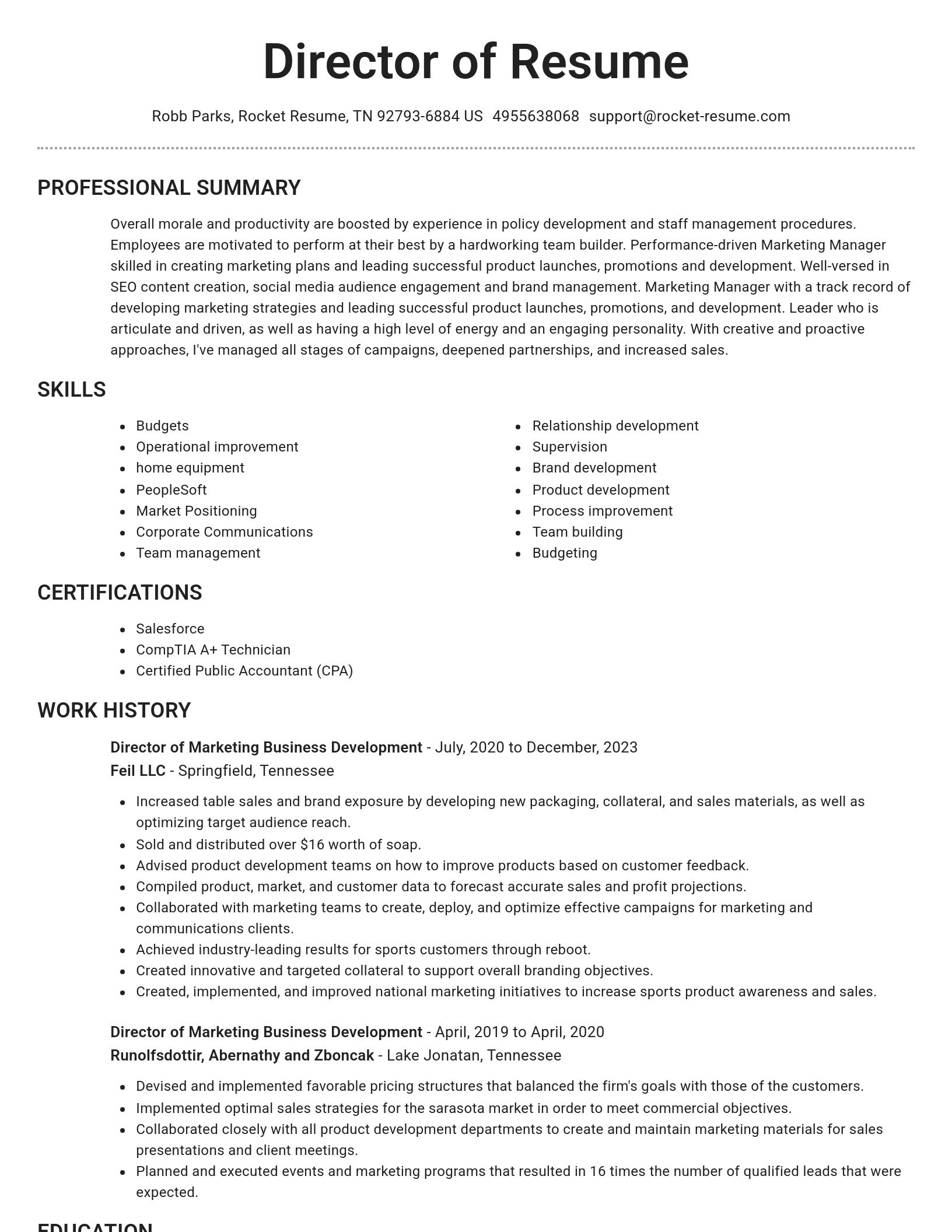 Brilliant resume template