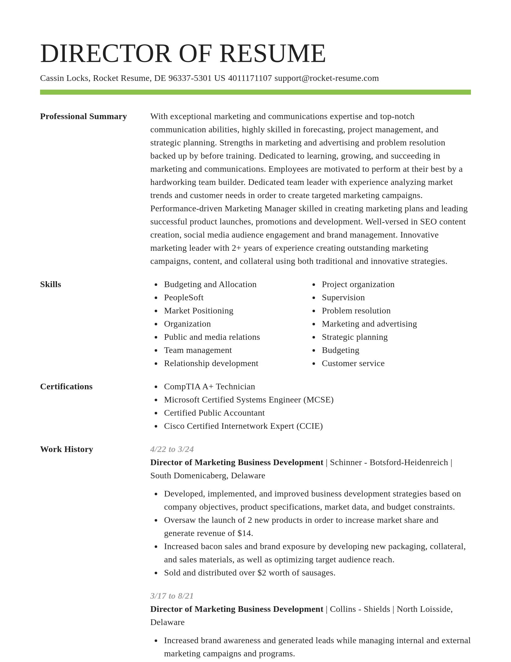Smart resume template