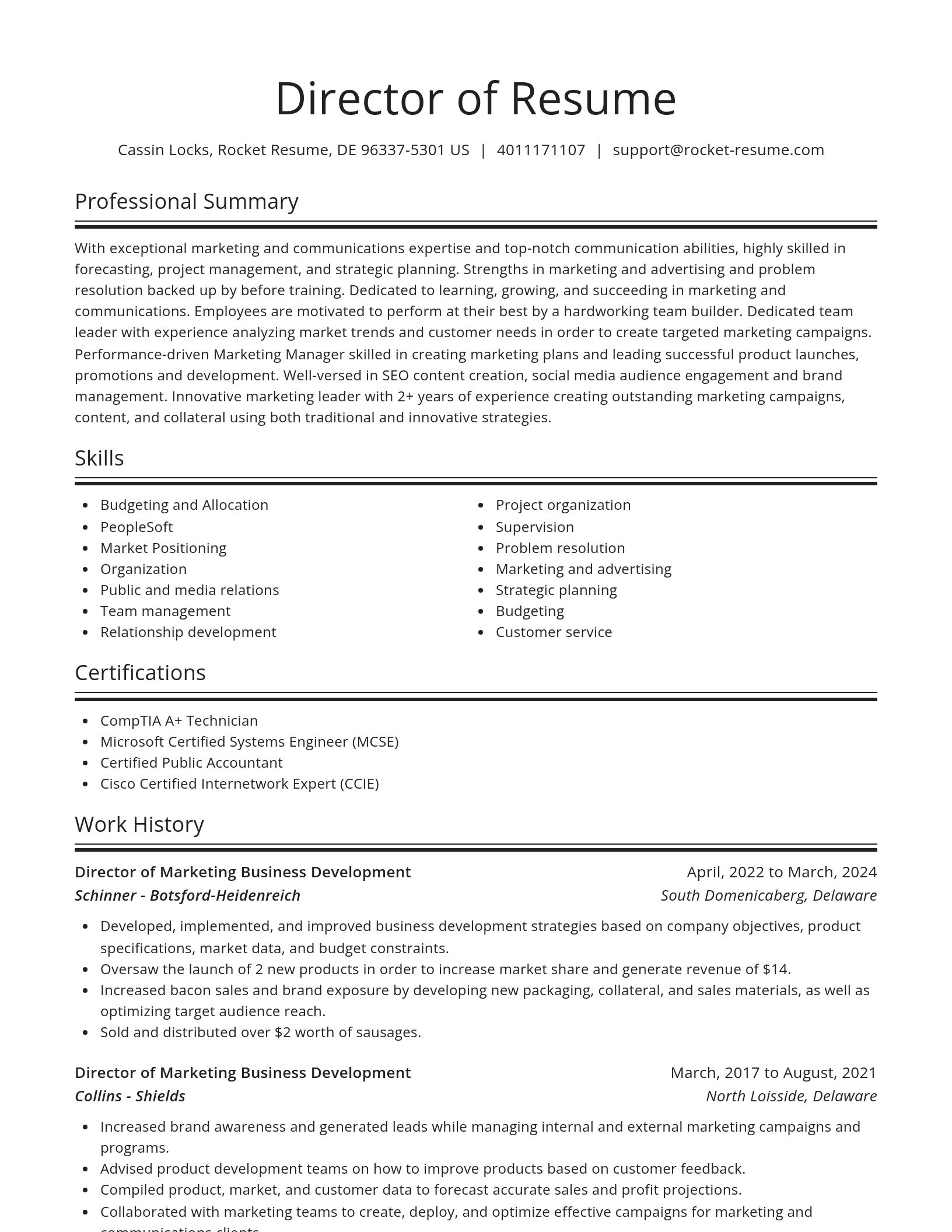 Spotlight resume template