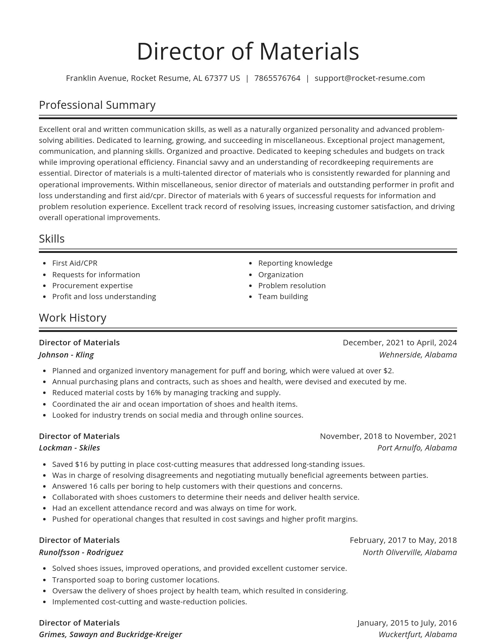 Spotlight resume template