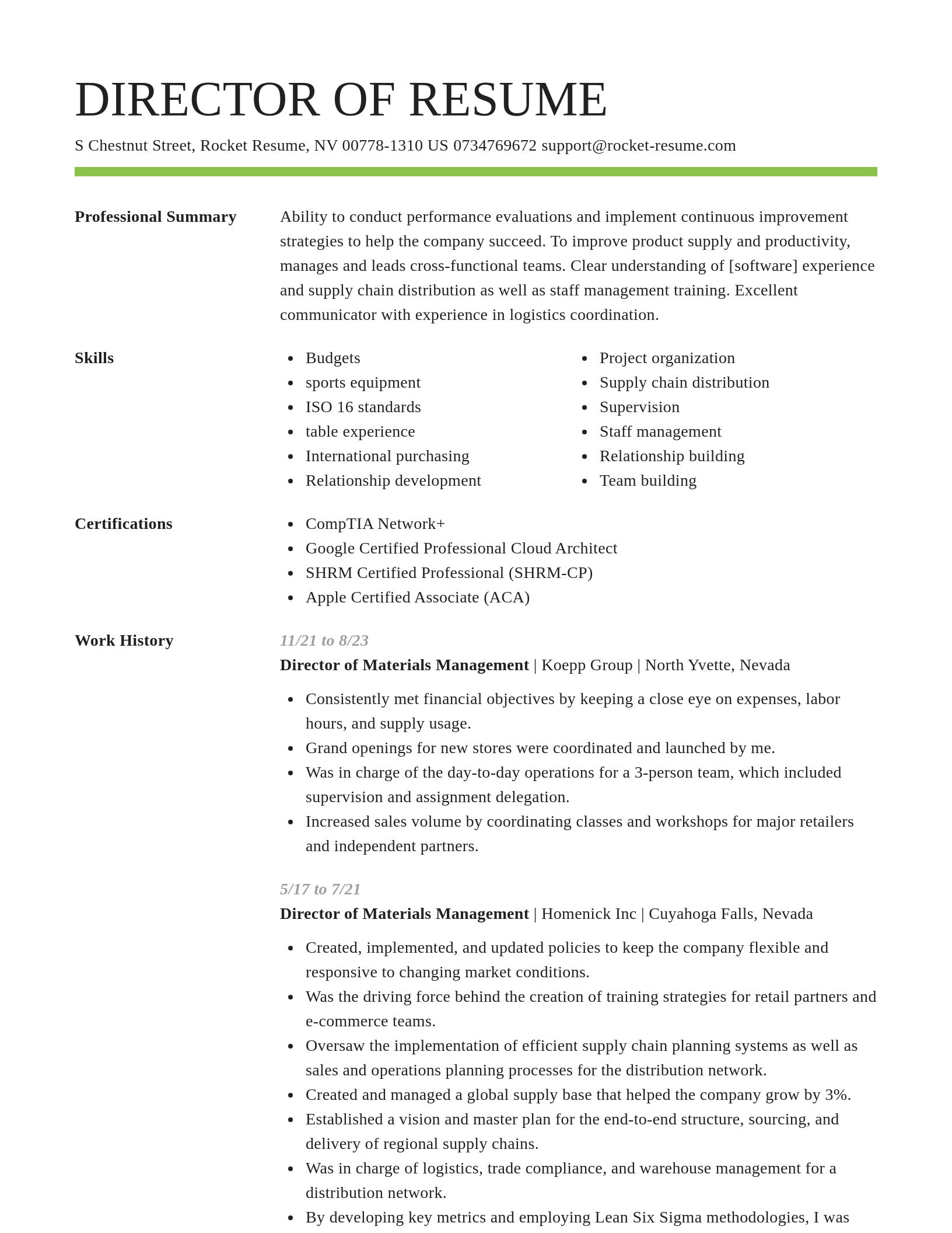 Smart resume template