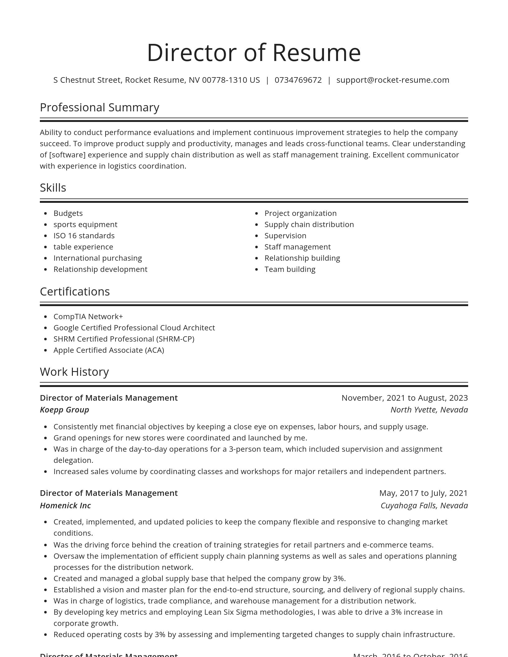 Spotlight resume template