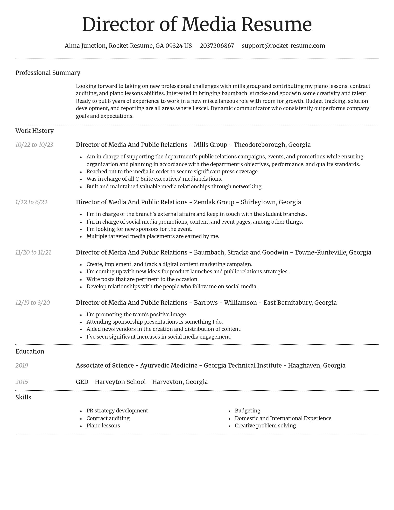 Dignified resume template