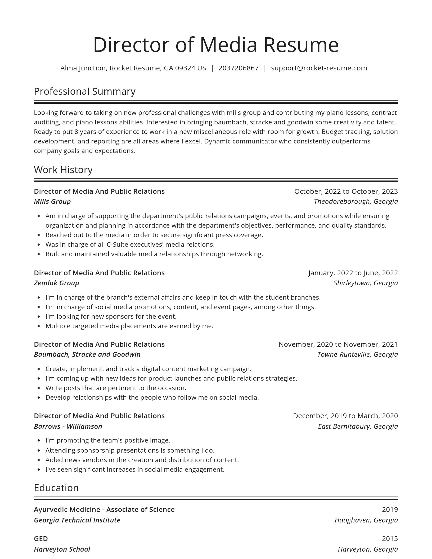 Spotlight resume template