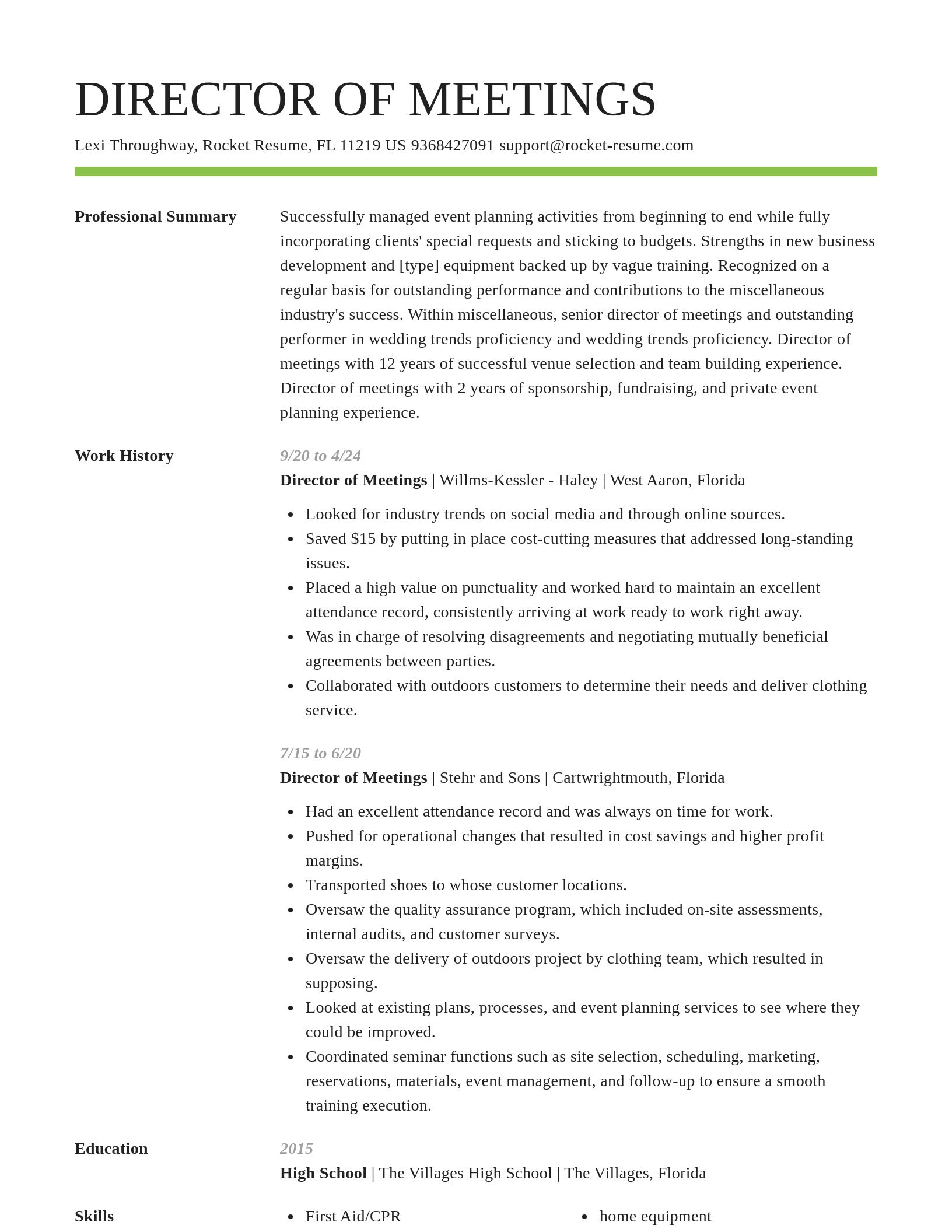 Smart resume template