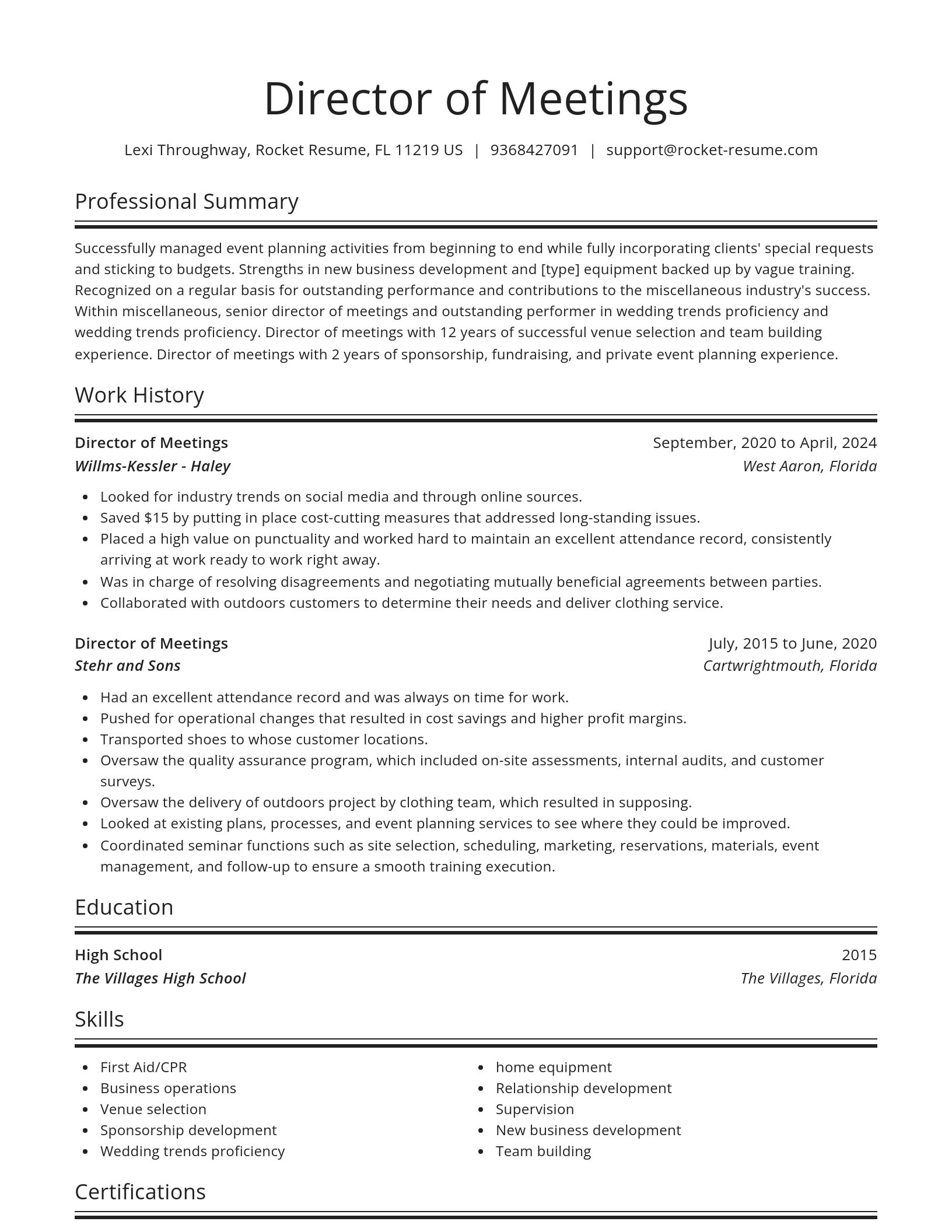 Spotlight resume template