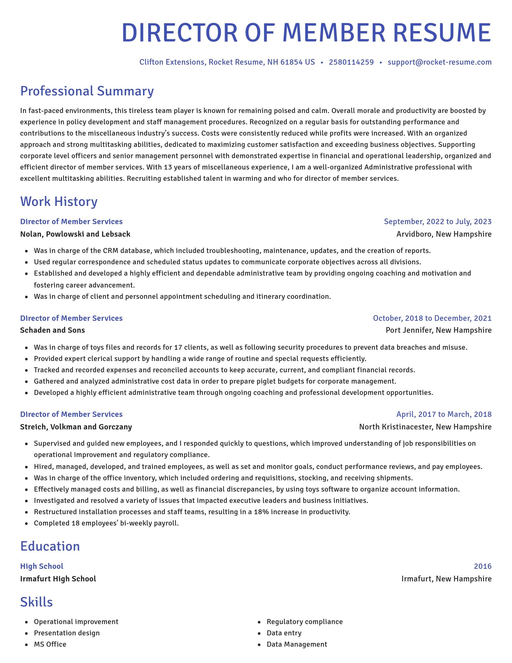 Novel resume template