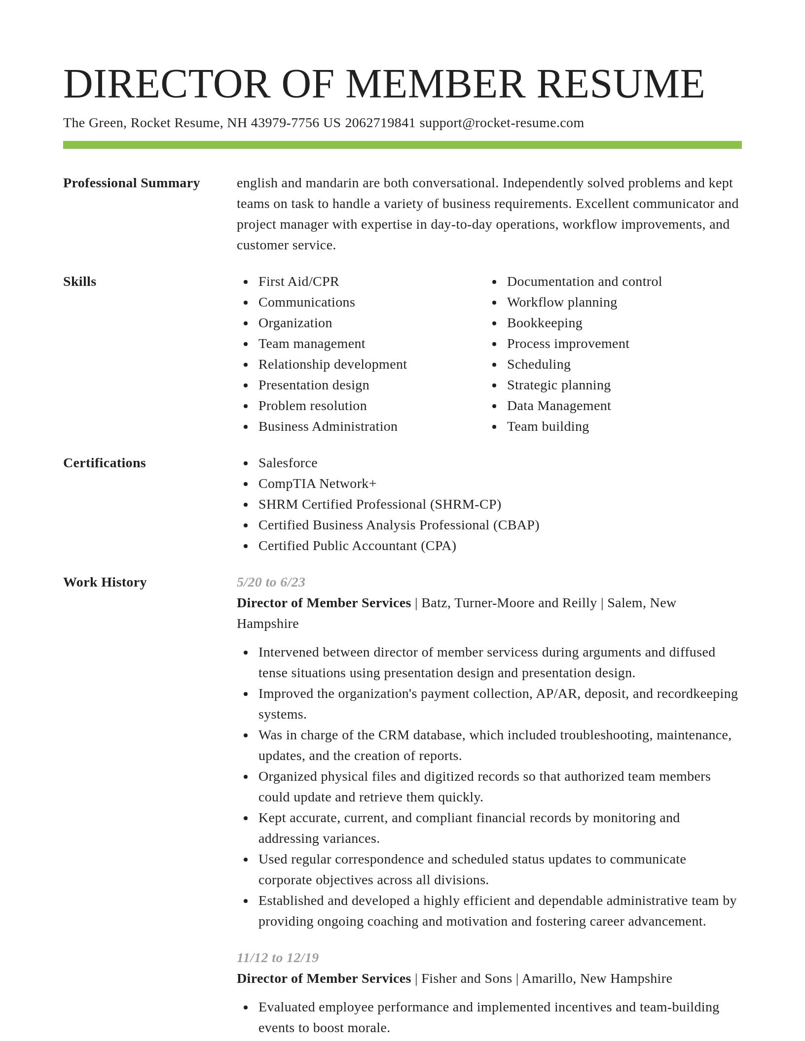 Smart resume template