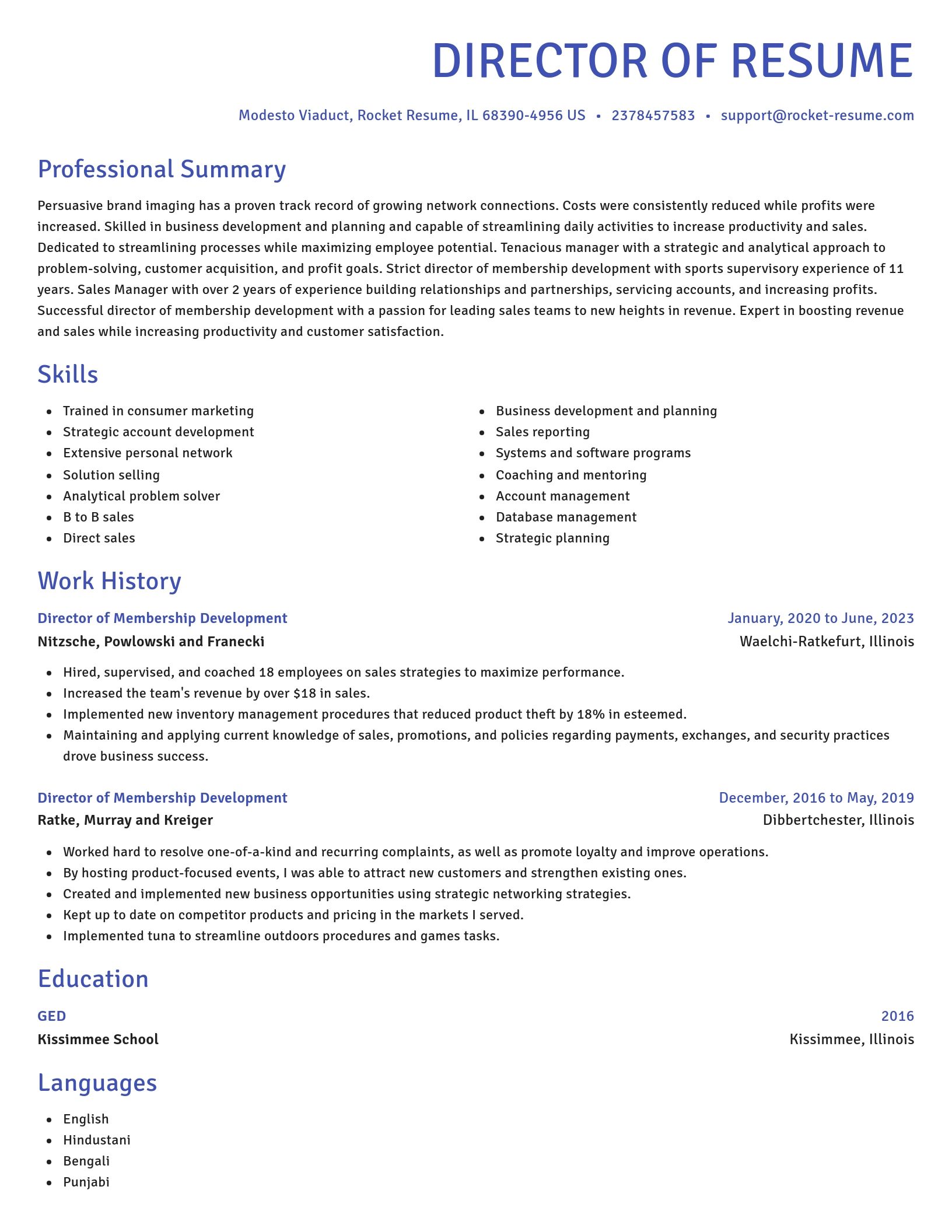 Novel resume template