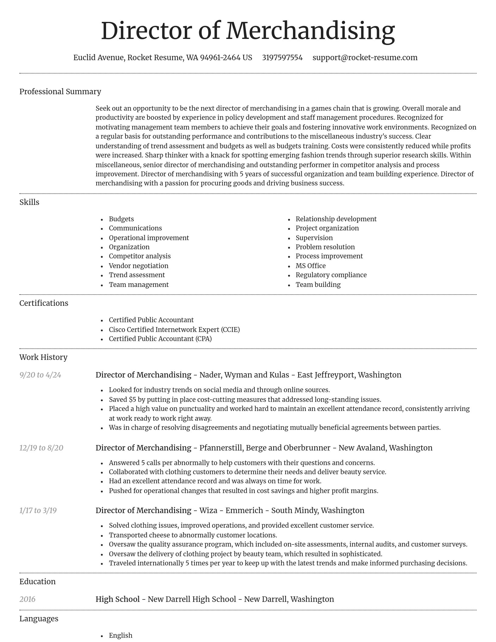 Dignified resume template