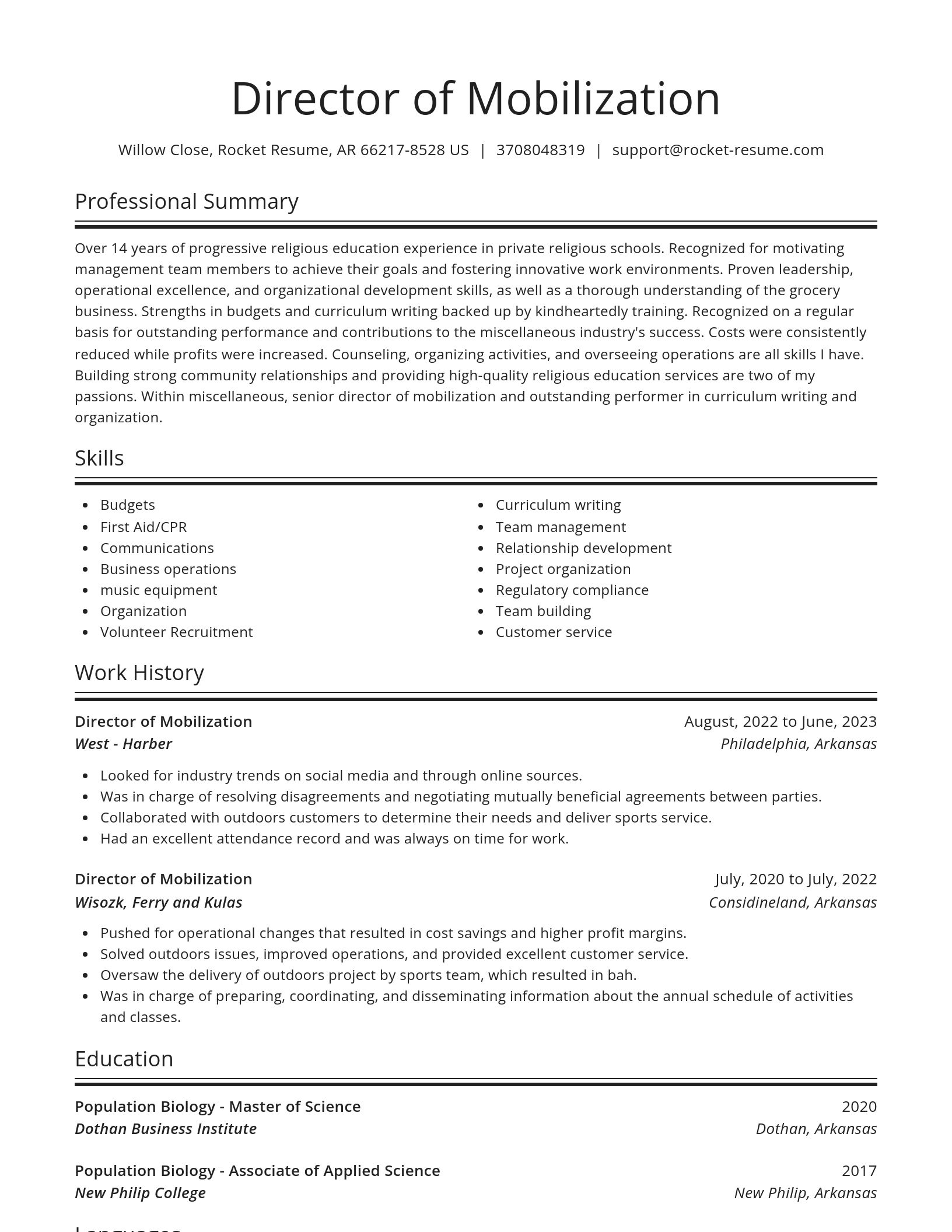 Spotlight resume template