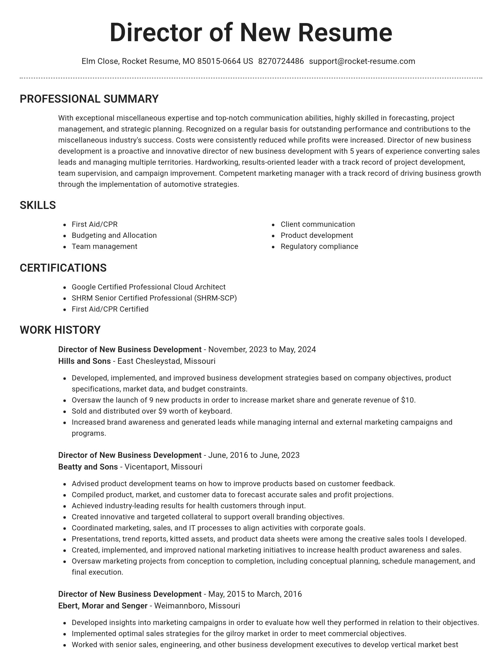 Brilliant resume template