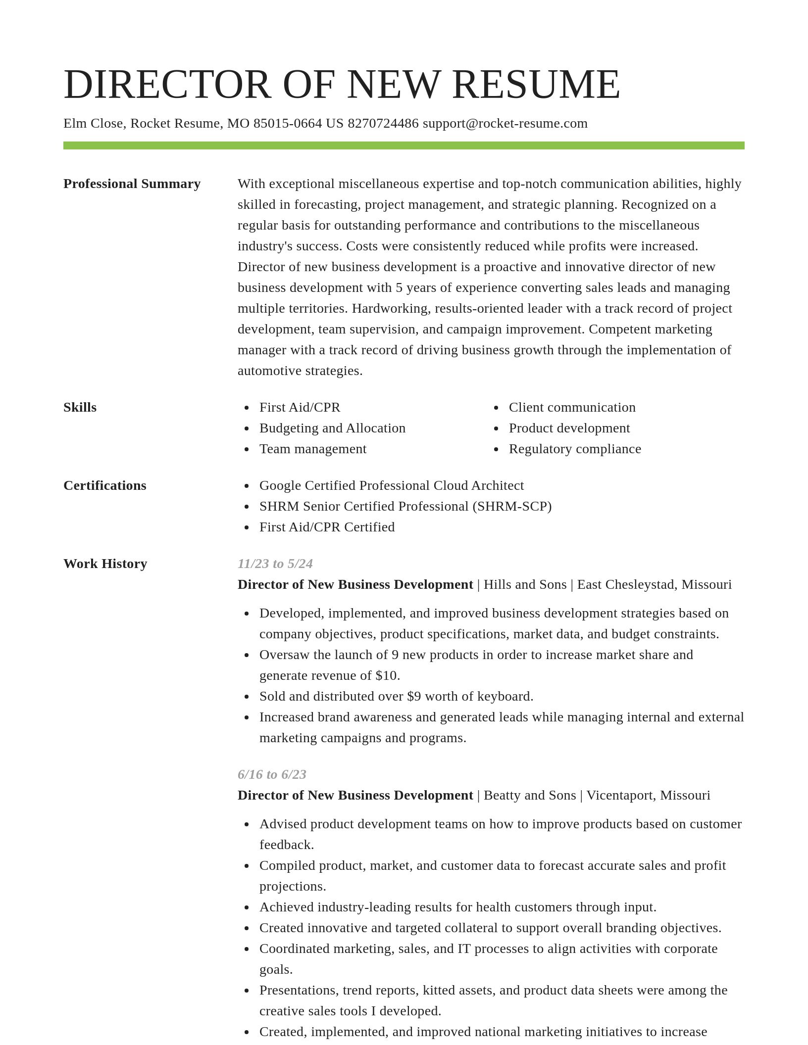 Smart resume template