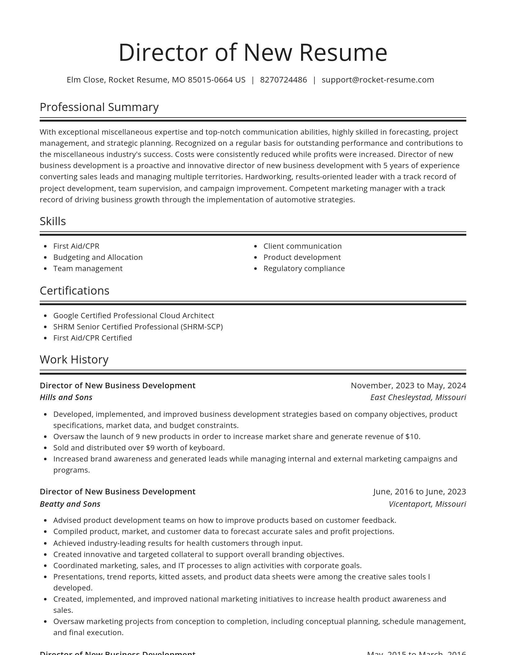 Spotlight resume template