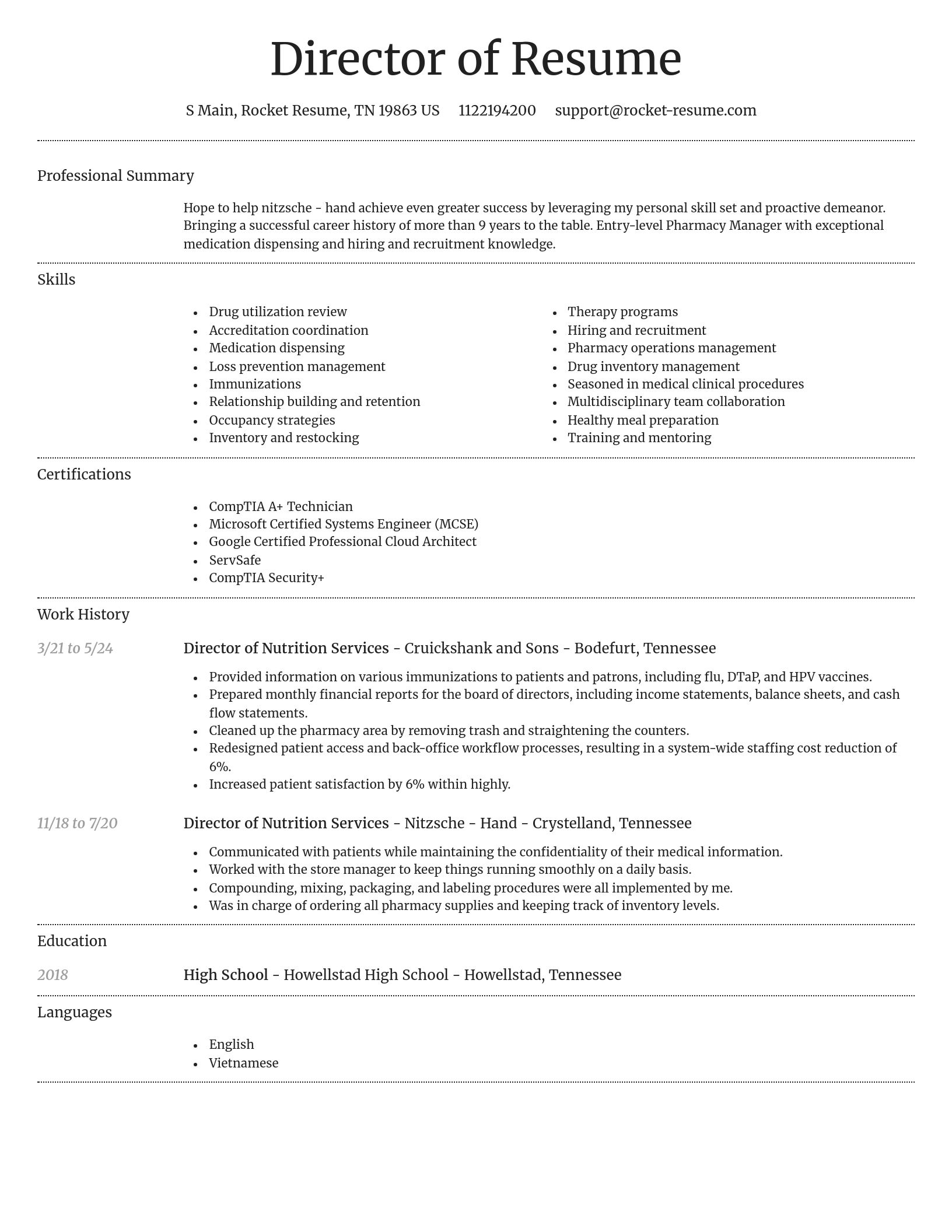 Dignified resume template