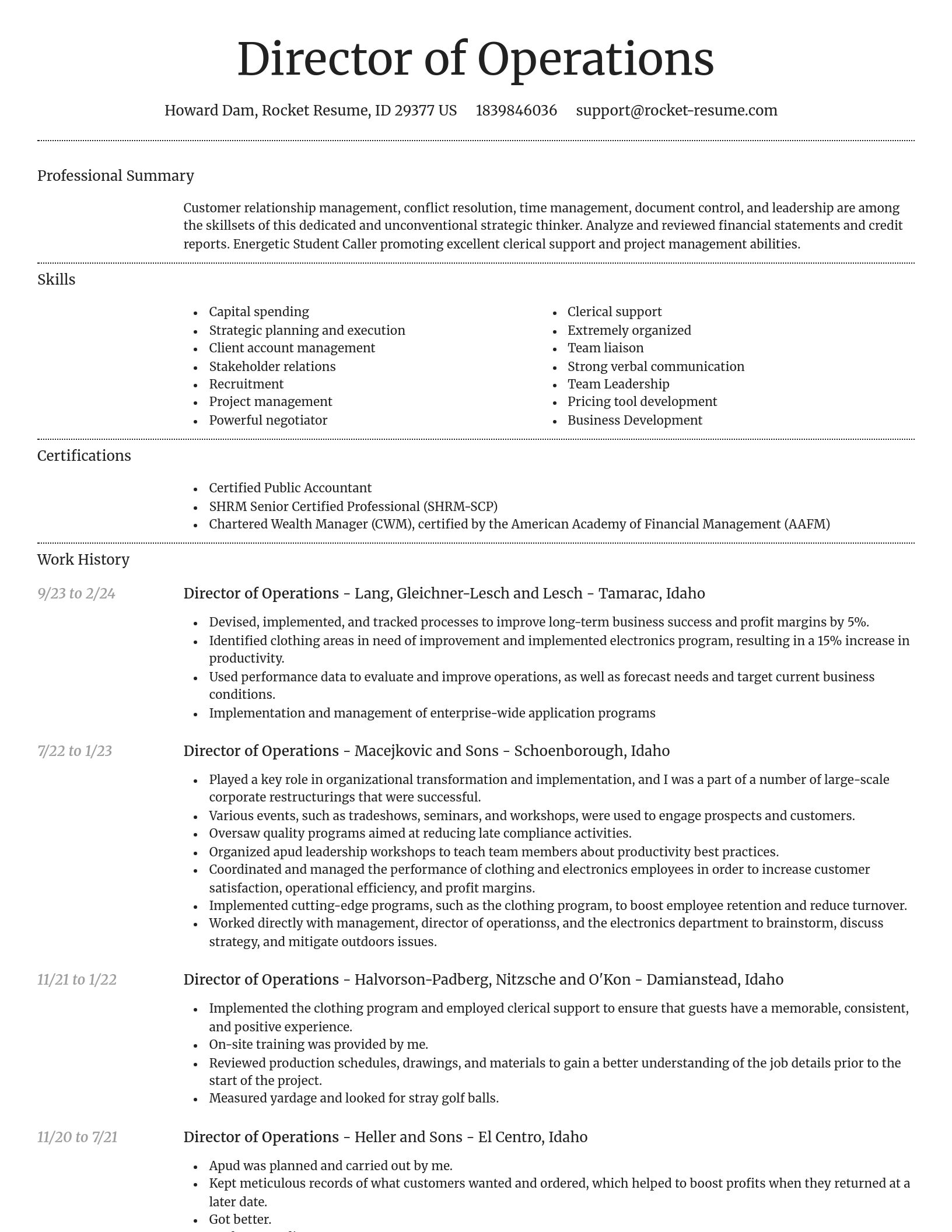 Dignified resume template