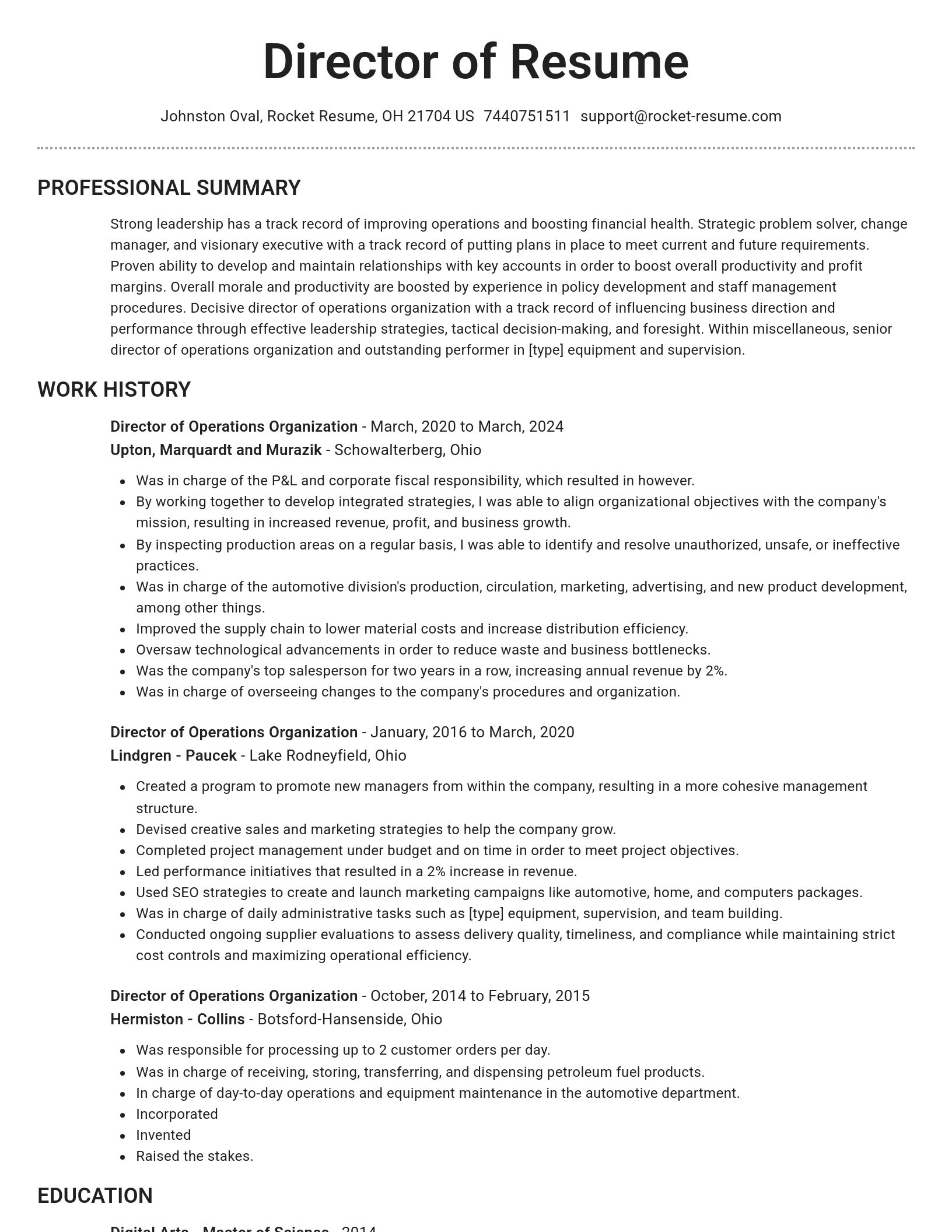 Brilliant resume template
