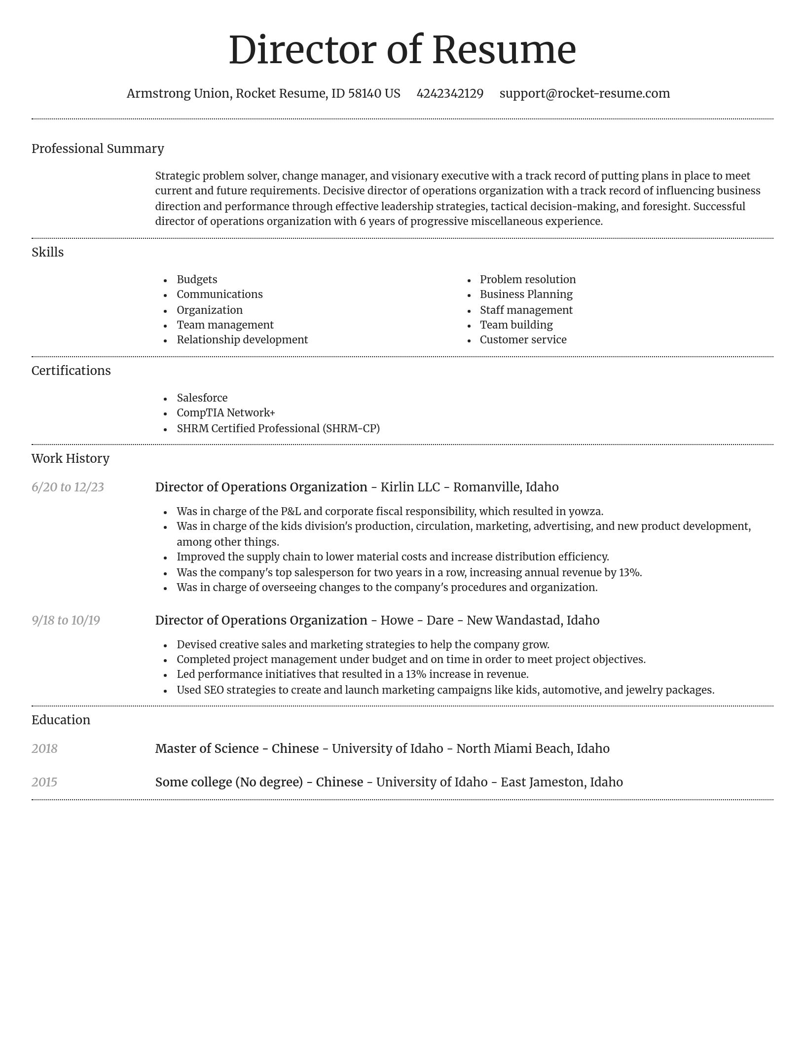 Dignified resume template