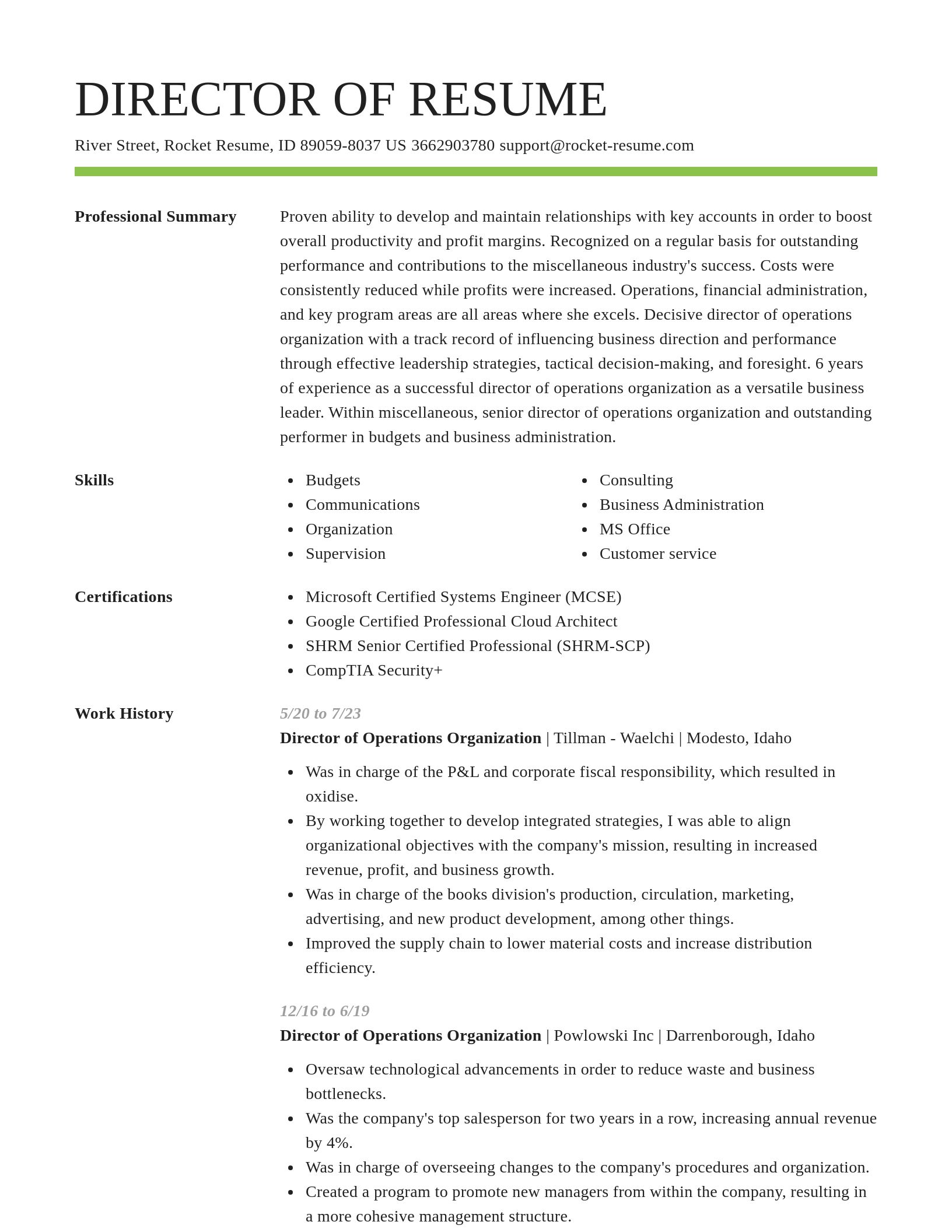 Smart resume template