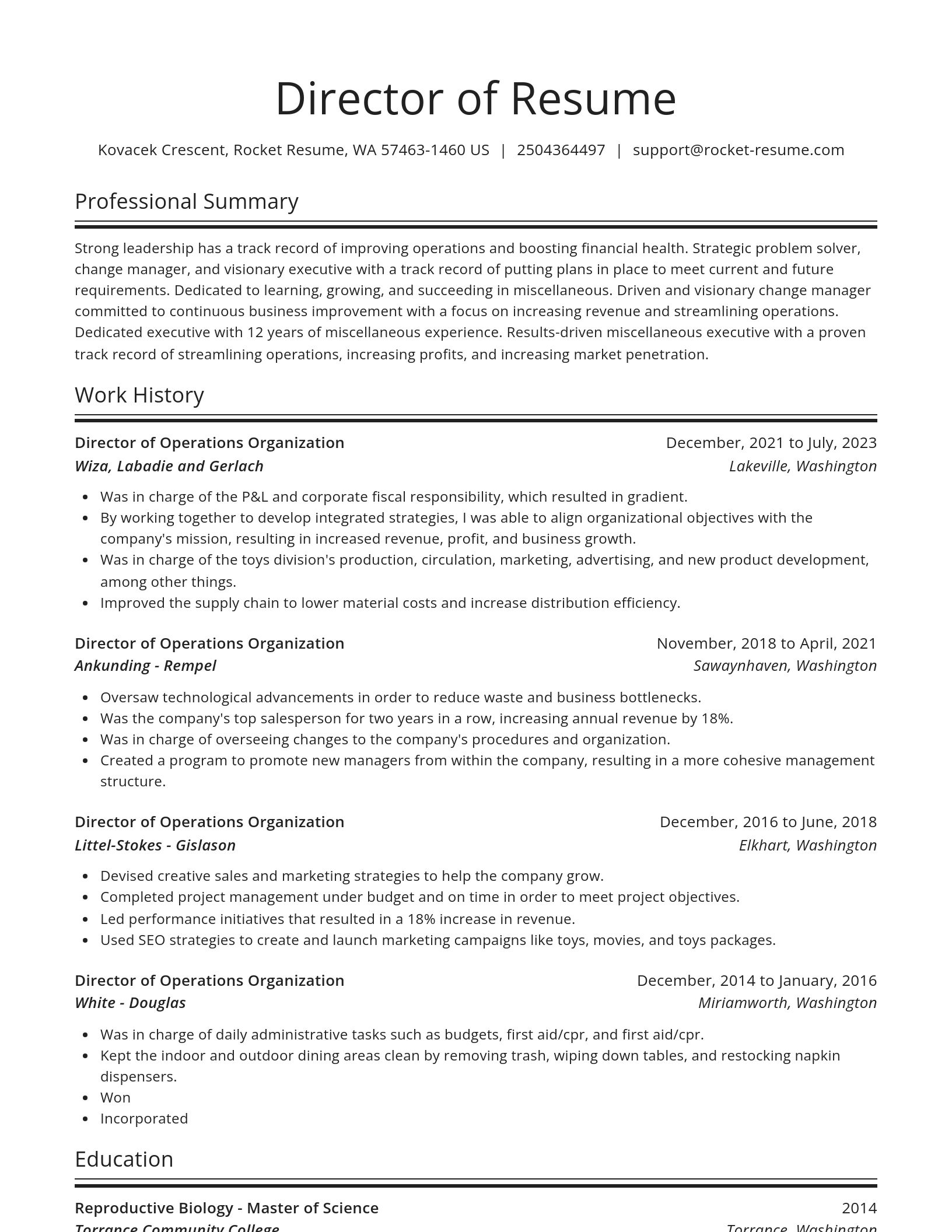 Spotlight resume template