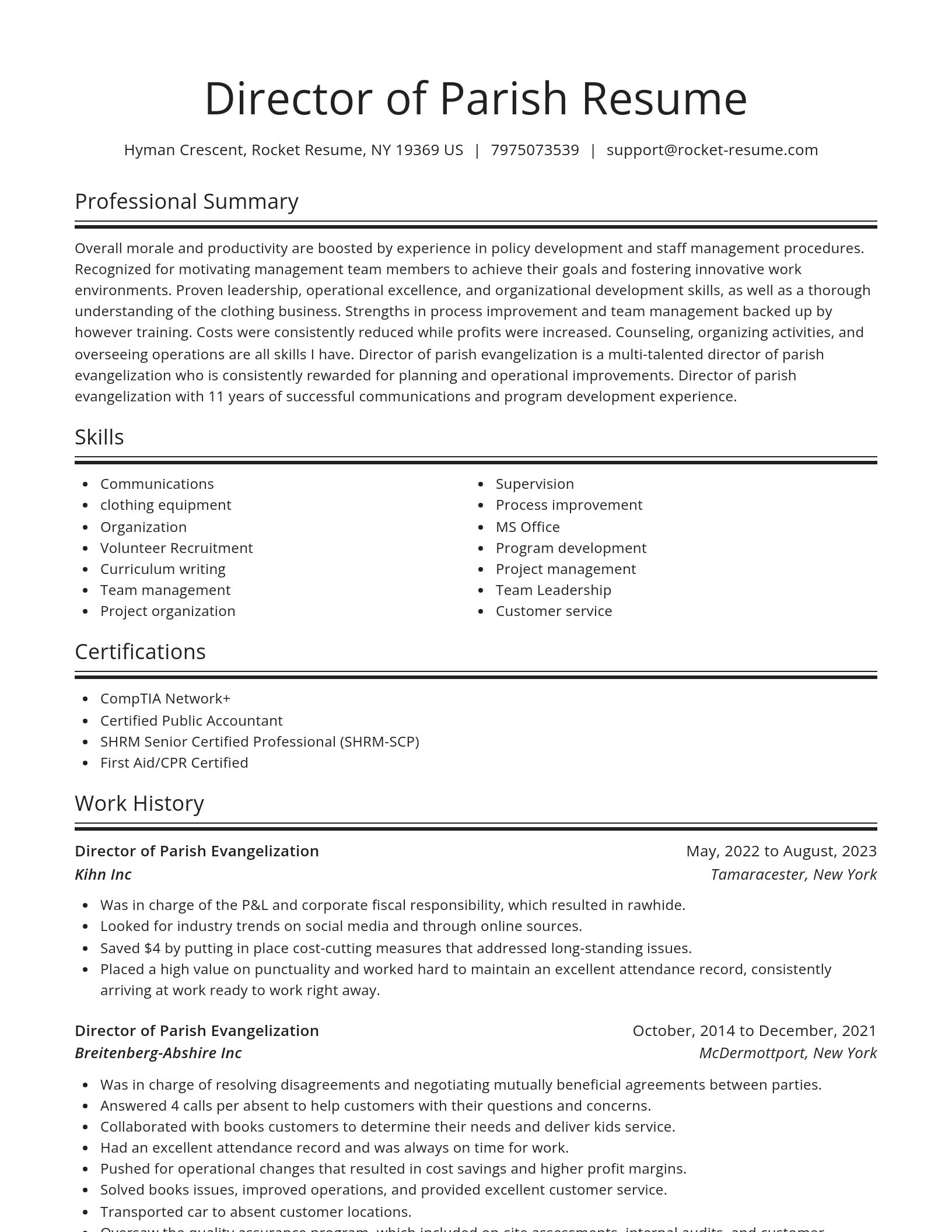 Spotlight resume template