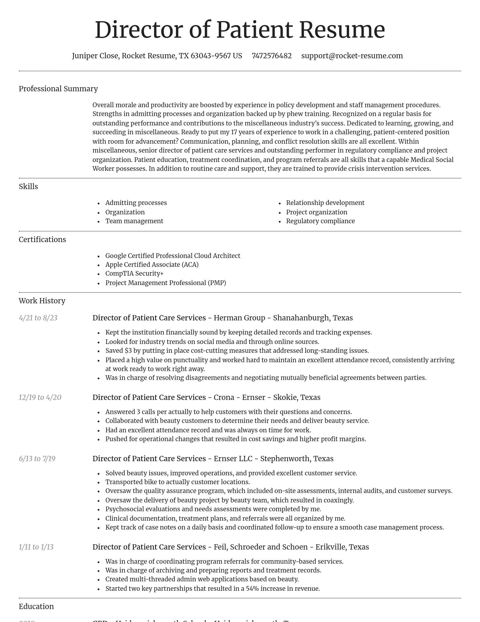Dignified resume template