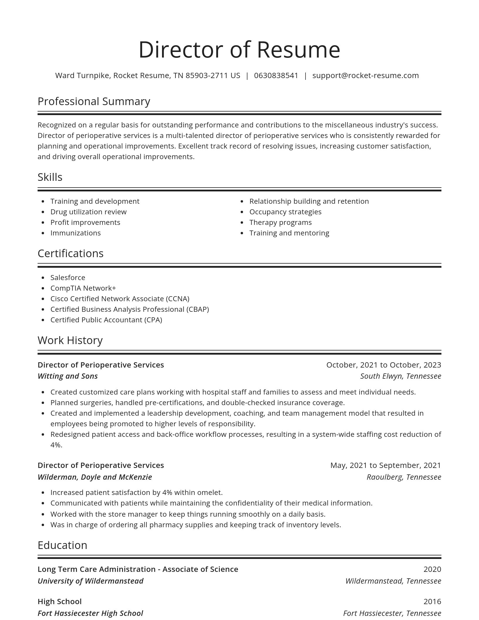 Spotlight resume template