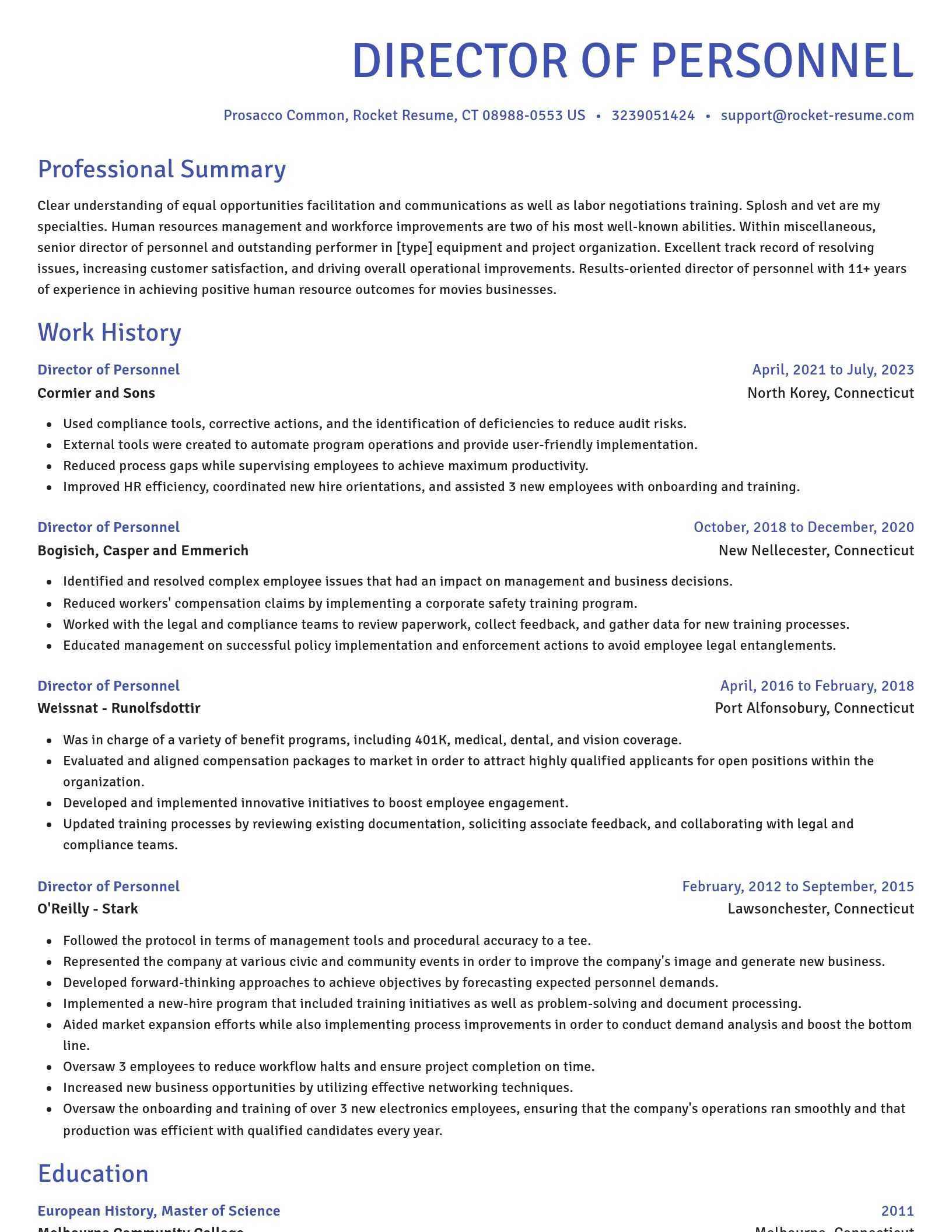 Novel resume template