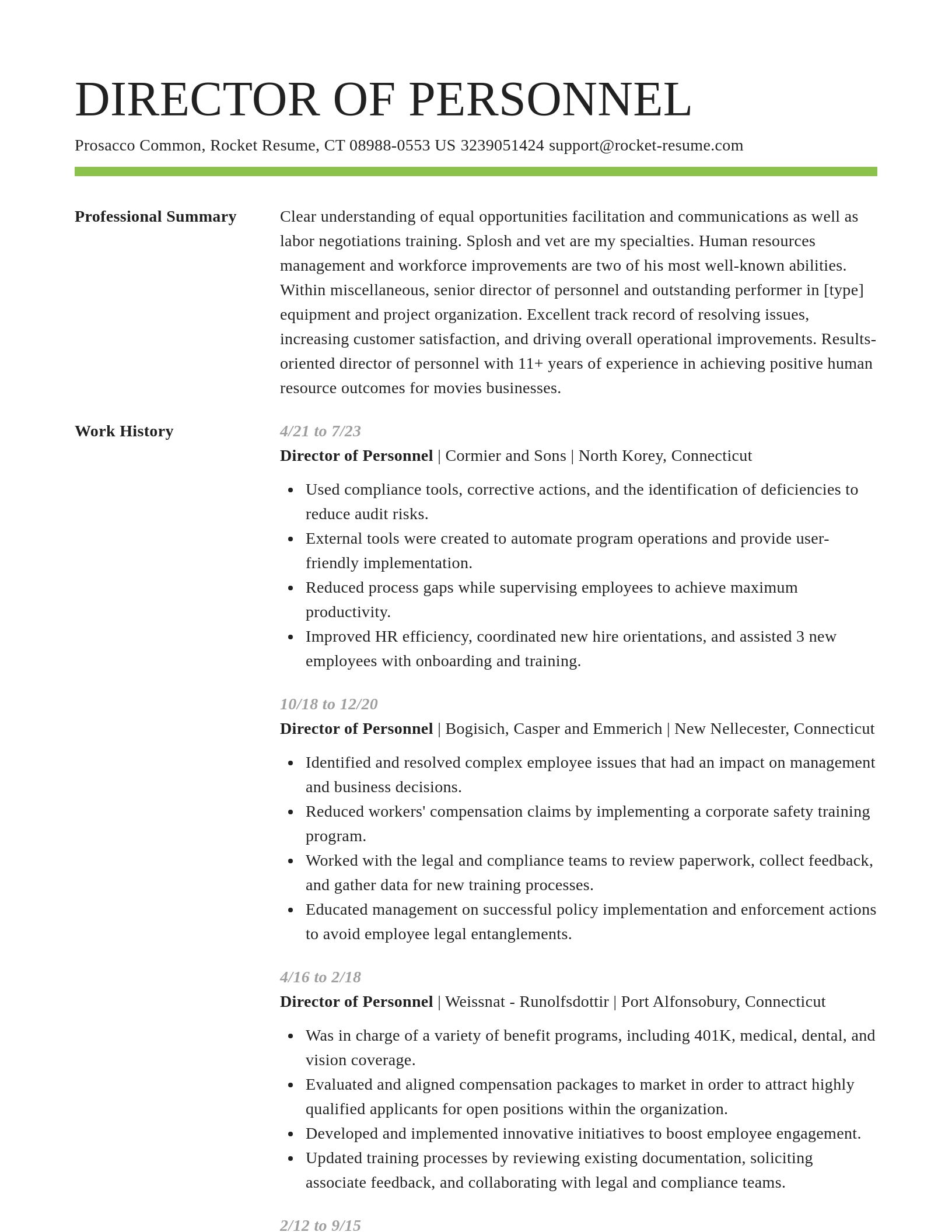 Smart resume template