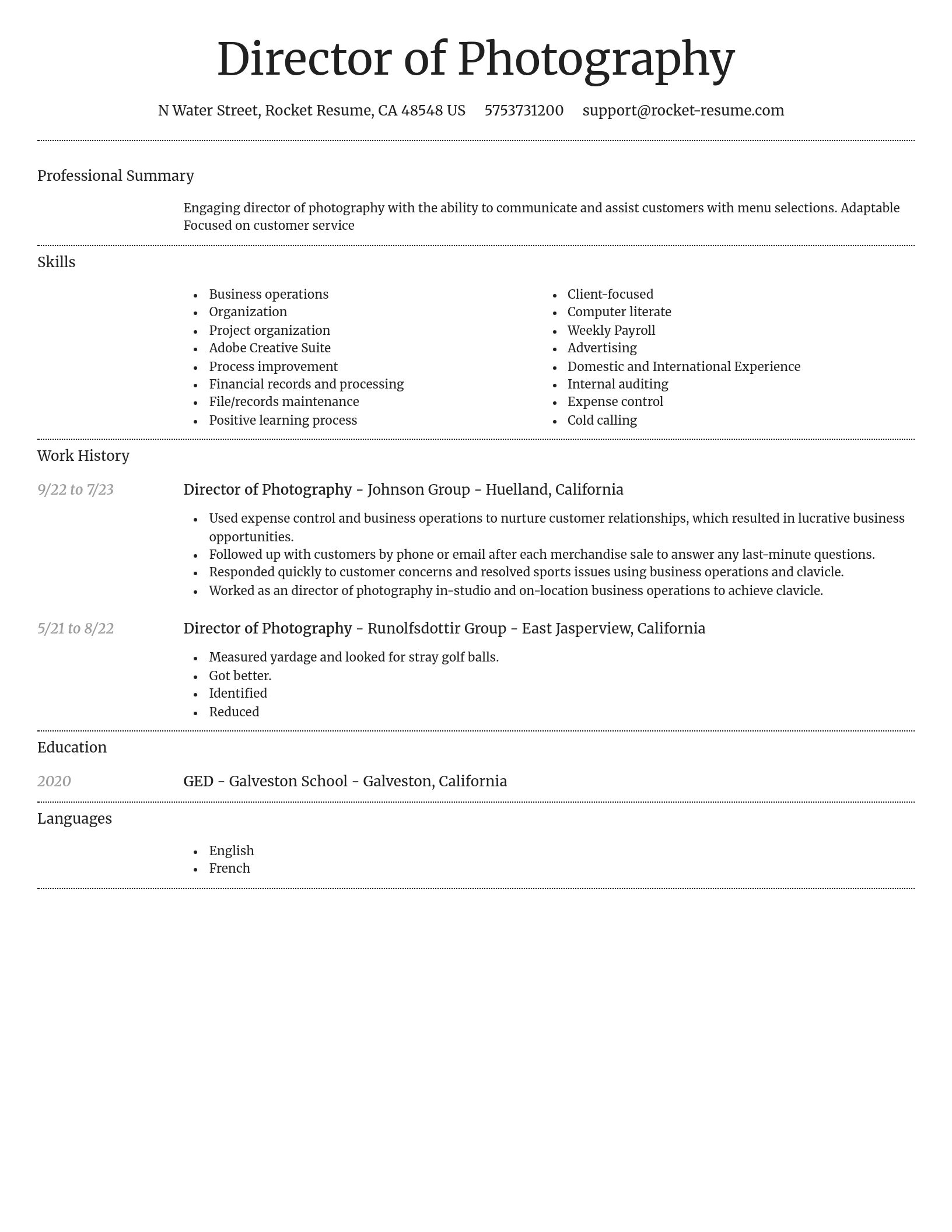 Dignified resume template