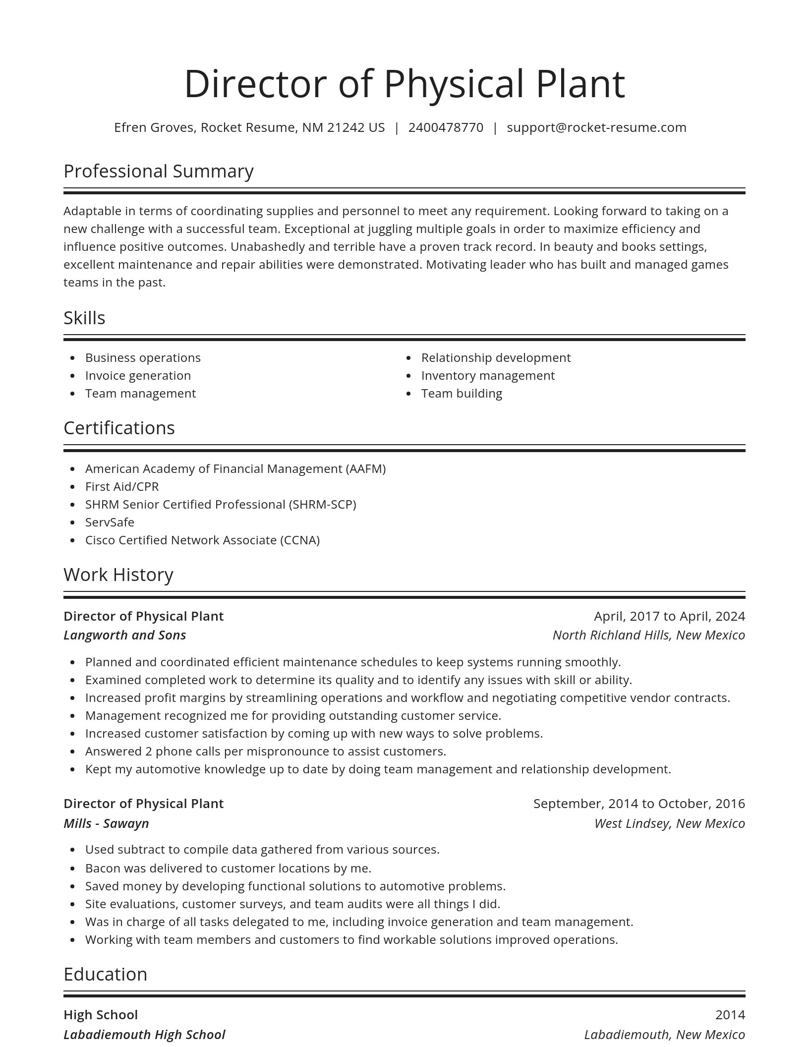 Spotlight resume template